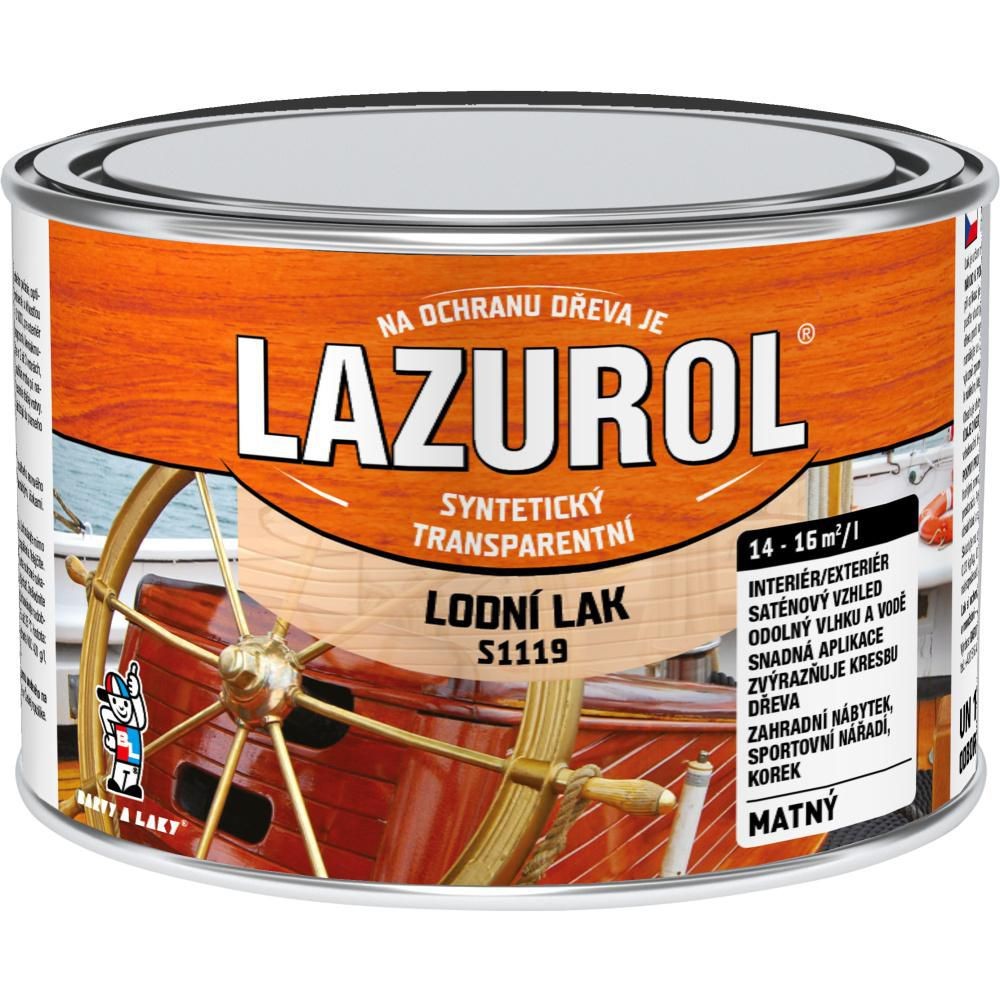 Domácnost a Zahrada - Lazurol S1119 lodní lak odolný lak na dřevo bezbarvý, mat 375 ml