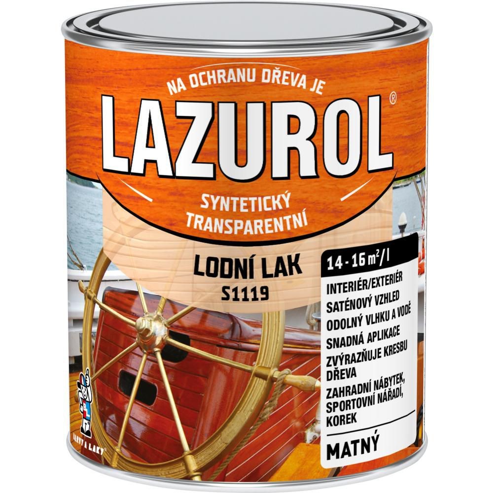 Domácnost a Zahrada - Lazurol S1119 lodní lak odolný lak na dřevo bezbarvý, mat 750 ml