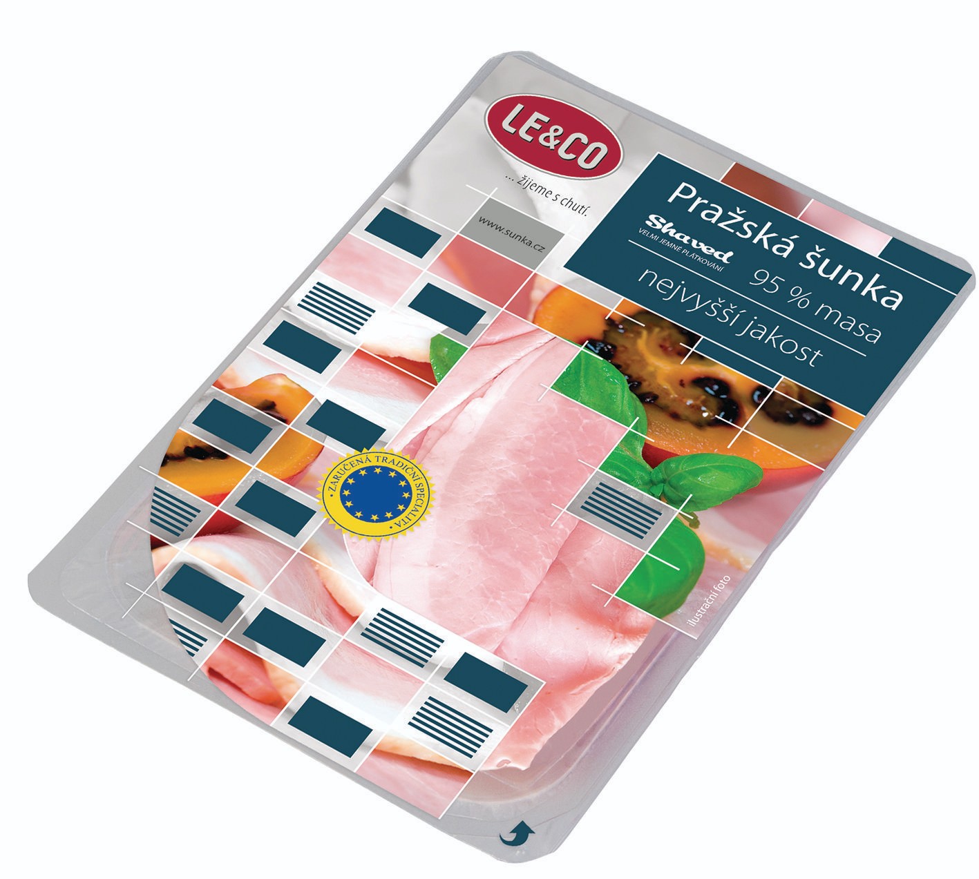 Uzeniny a lahůdky - Le & Co Pražská šunka nejvyšší jakosti 95% masa shaved 100g