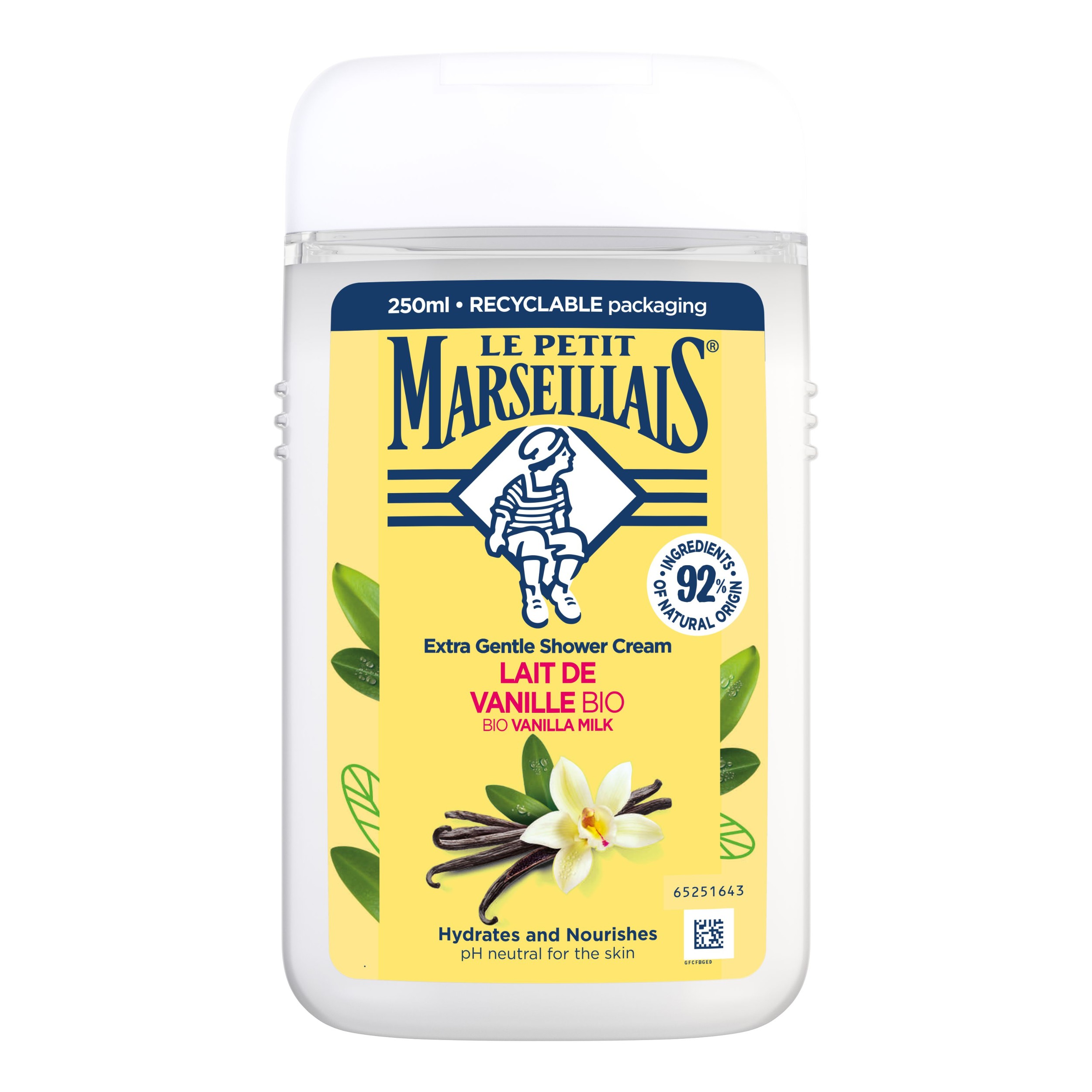 Drogerie a kosmetika - Le Petit Marseillais® krémový sprchový BIO vanilkové mléko 250 ml