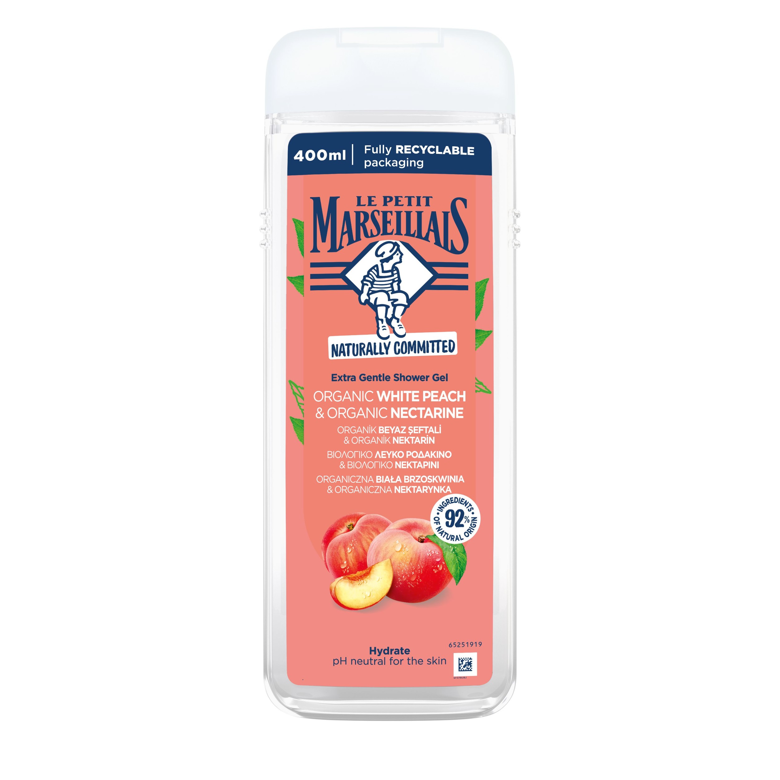 Drogerie a kosmetika - Le Petit Marseillais sprchový gel Broskev&Nektarinka 400 ml