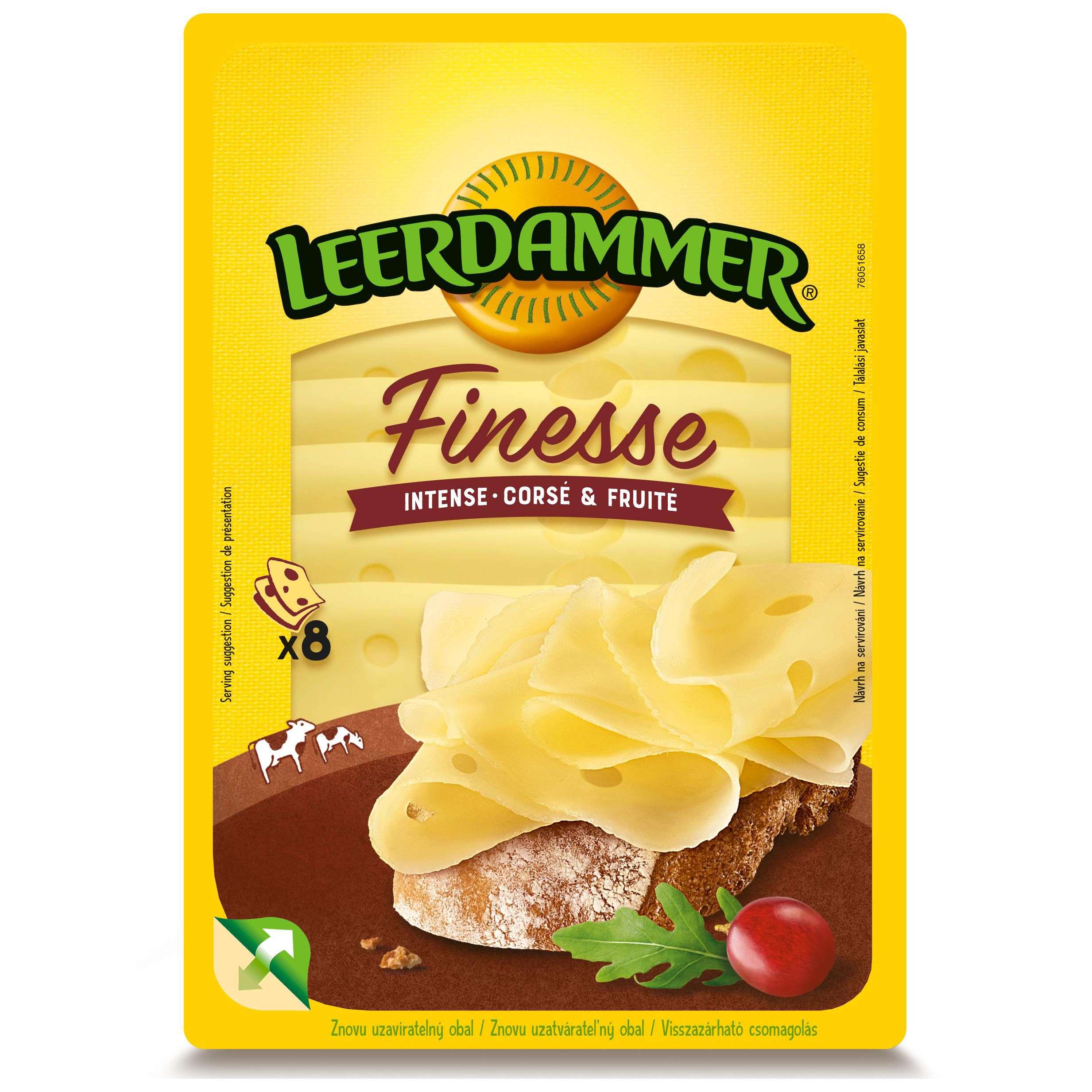 Mléčné a chlazené - Leerdammer Finesse Caractère 8 jemných plátků 80 g