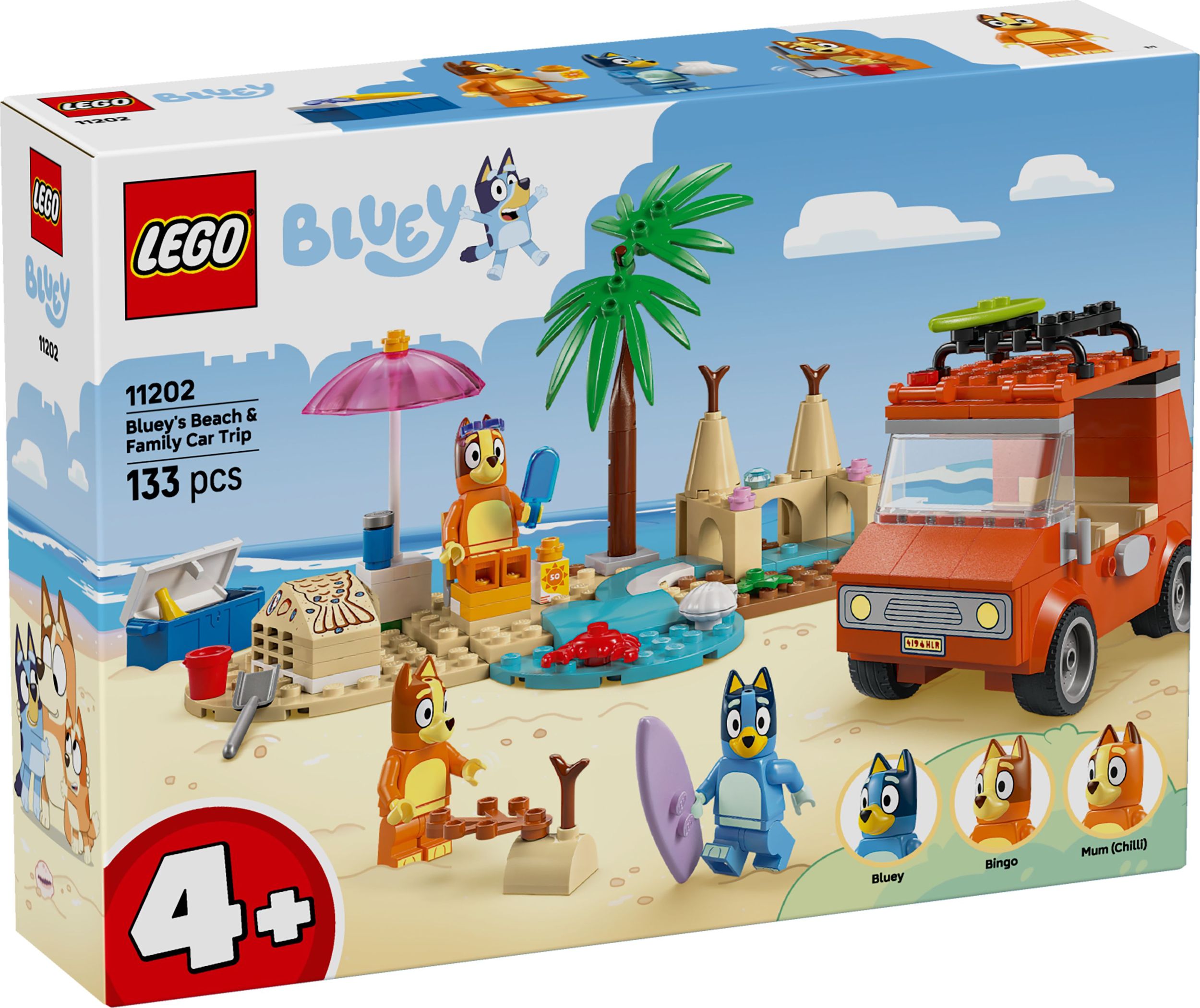 Svět dětí - LEGO® Bluey 11202 Bluey a rodinný výlet autem na pláž