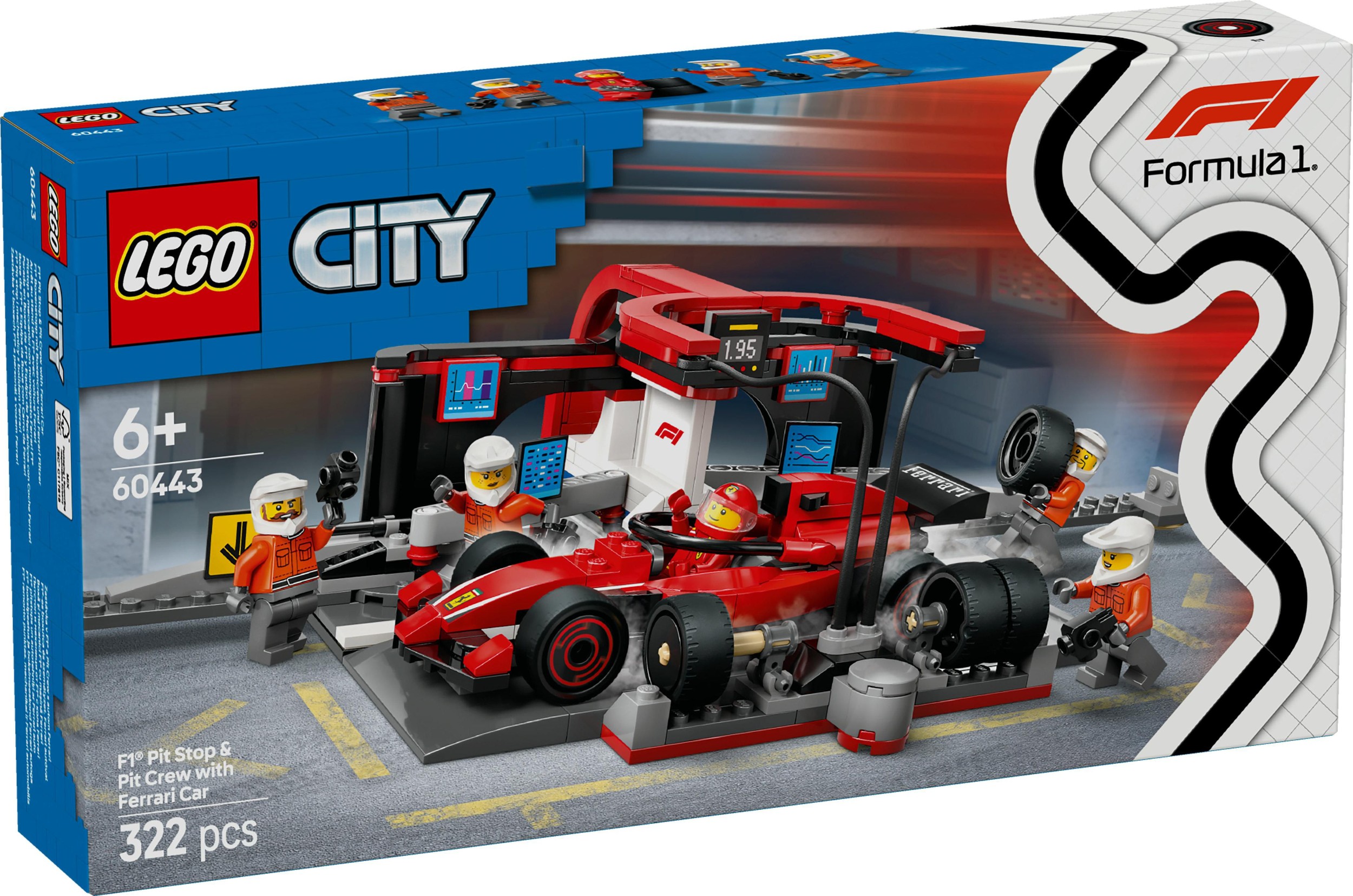 Svět dětí - LEGO® City 60443 Zastávka v boxech F1 a personál s vozem Ferrari