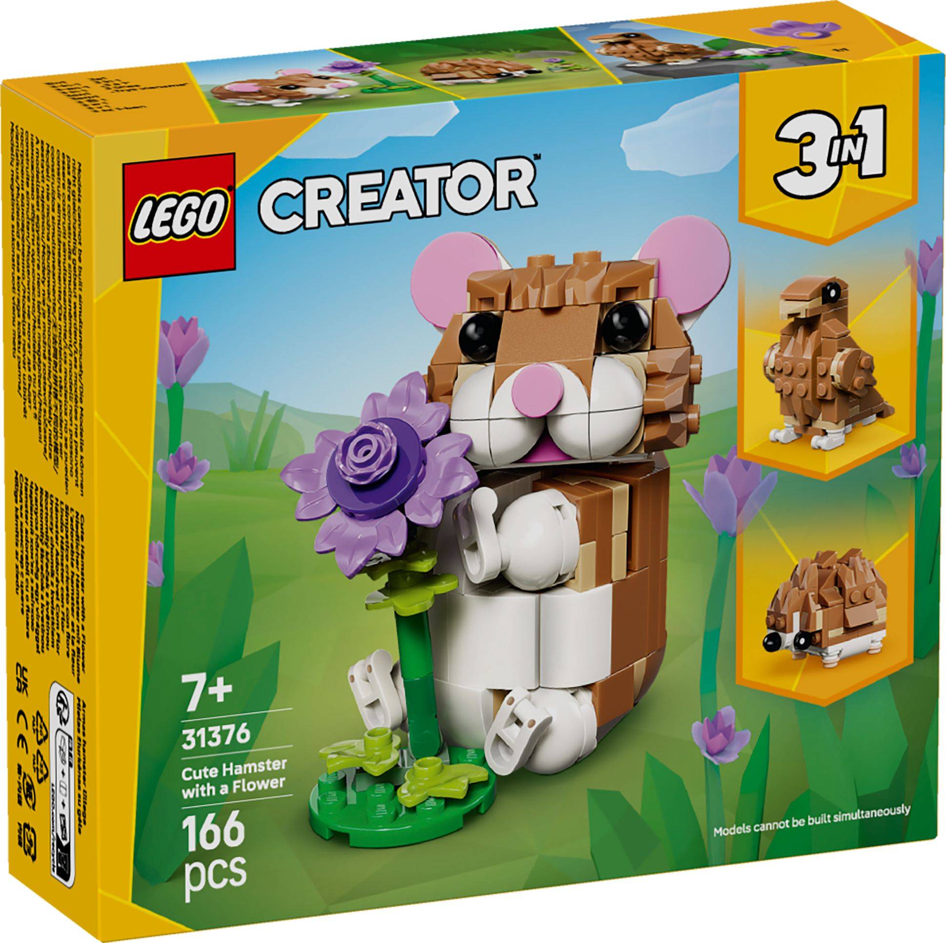 Svět dětí - LEGO® Creator 3 v 1 31376 Roztomilý křeček s květinou