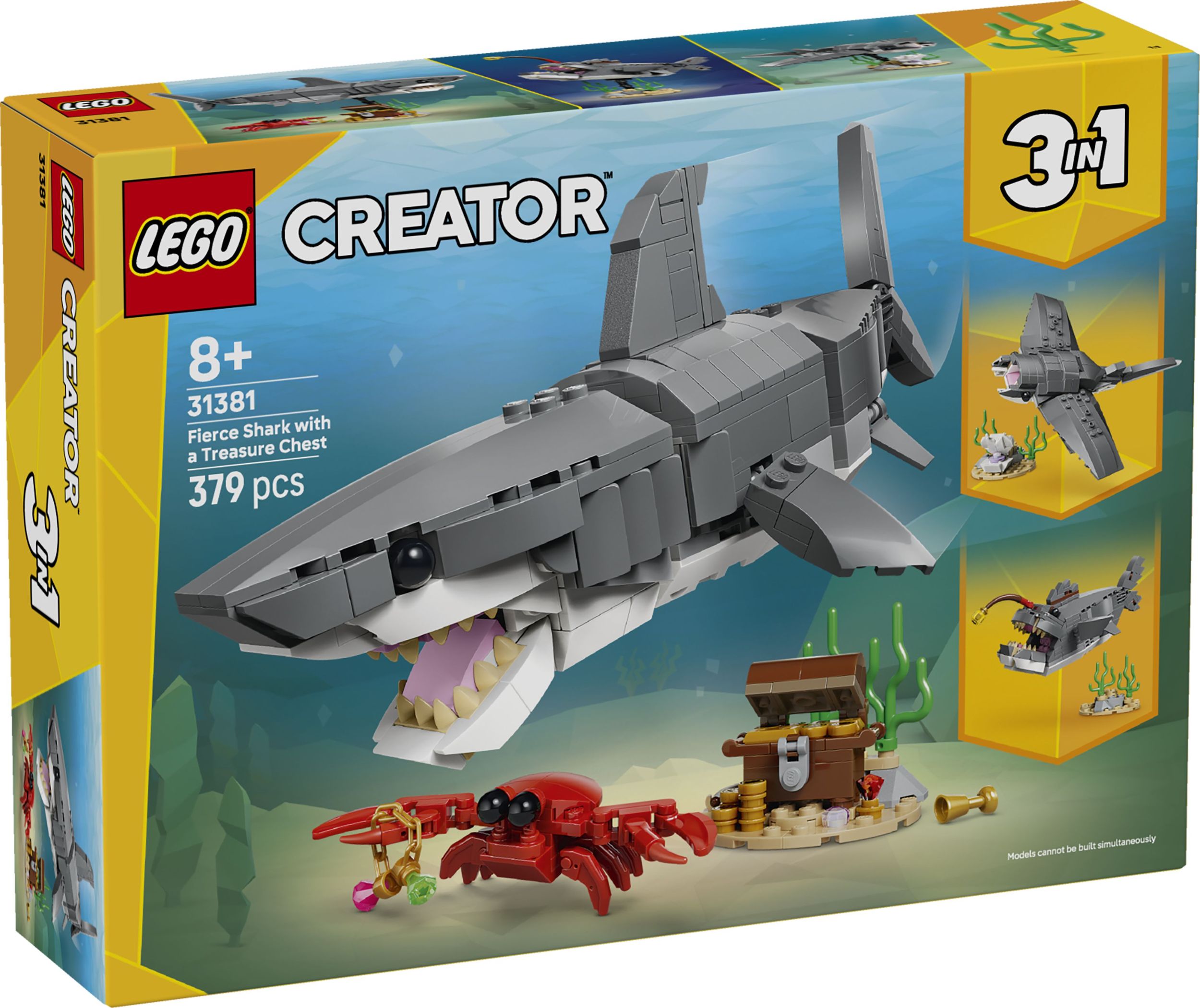 Svět dětí - LEGO® Creator 3 v 1 31381 Divoký žralok a truhla s pokladem