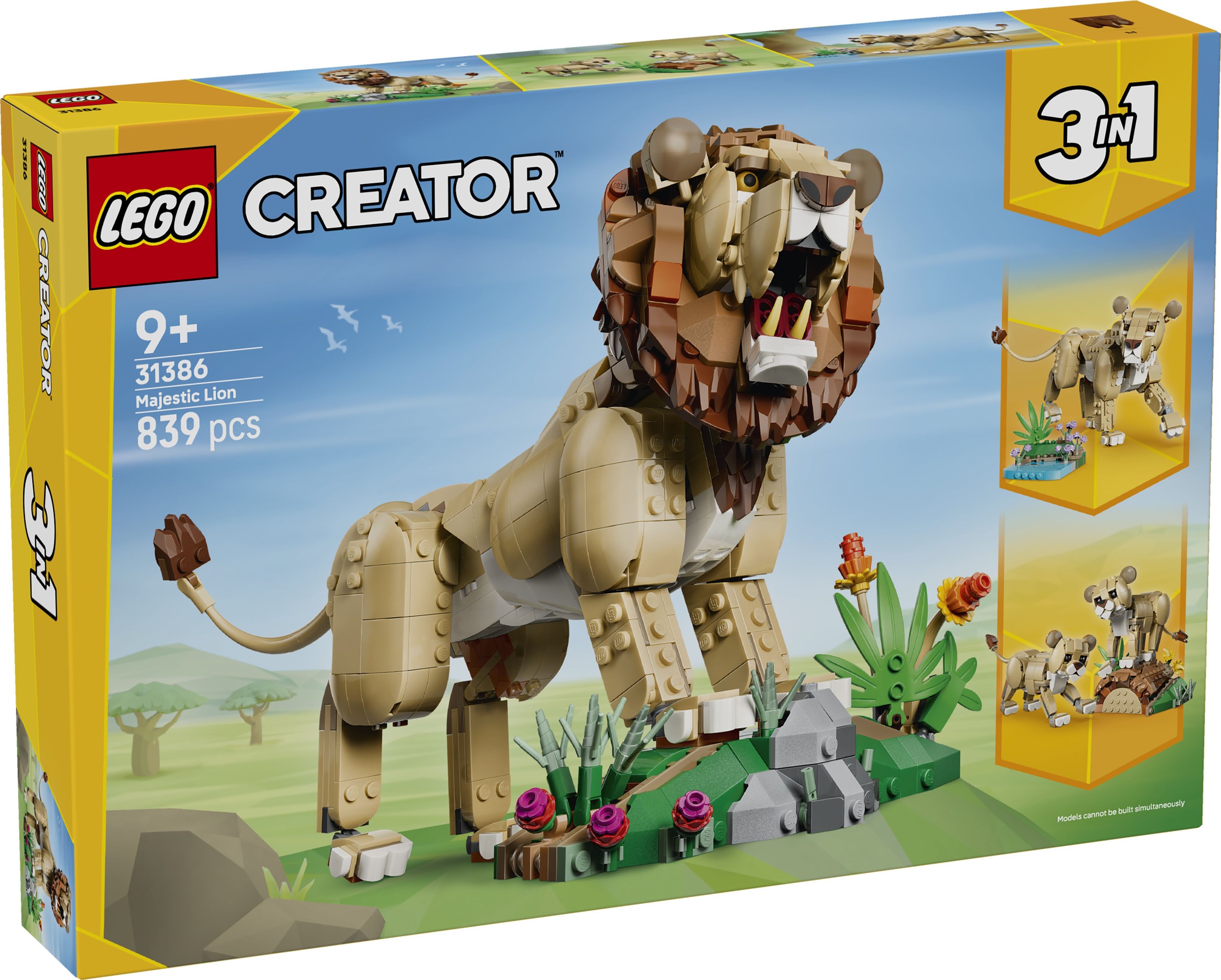 Svět dětí - LEGO® Creator 3 v 1 31386 Divoká zvířata: Majestátní lev