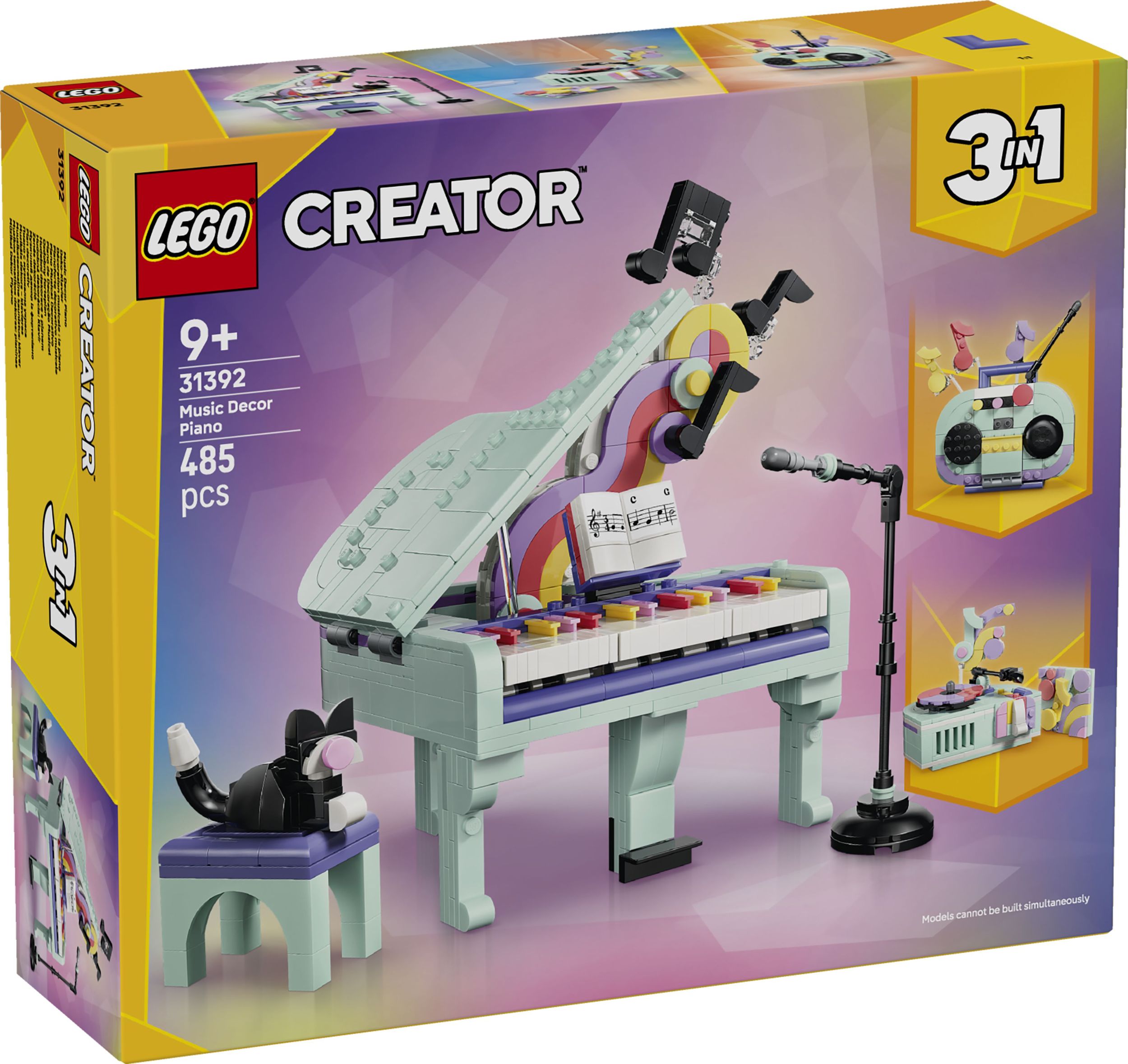 Svět dětí - LEGO® Creator 3 v 1 31392 Hudební dekorace: Klavír s kočkou