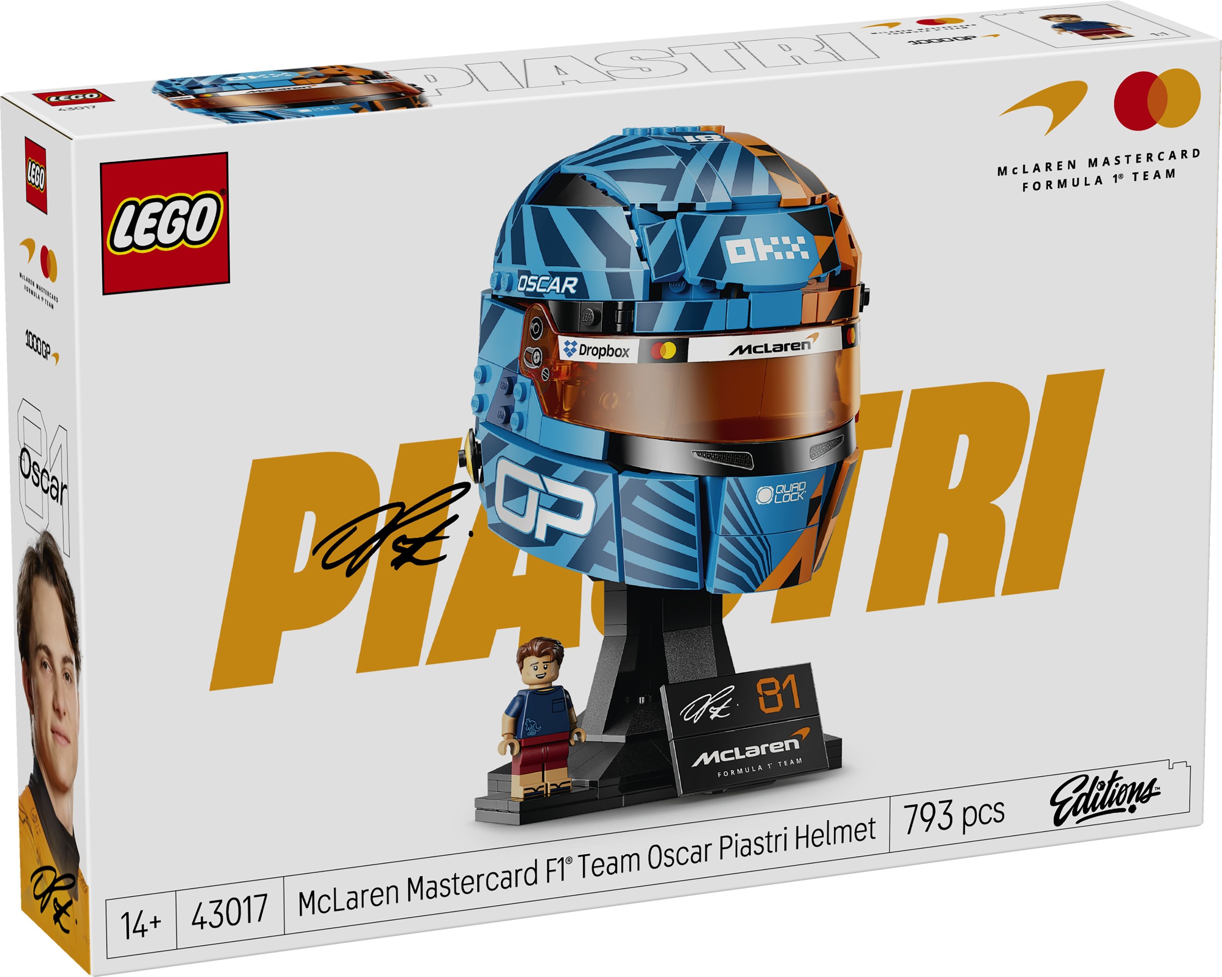 Svět dětí - LEGO® Editions 43017 Helma Oscar Piastri z týmu McLaren Mastercard F1®