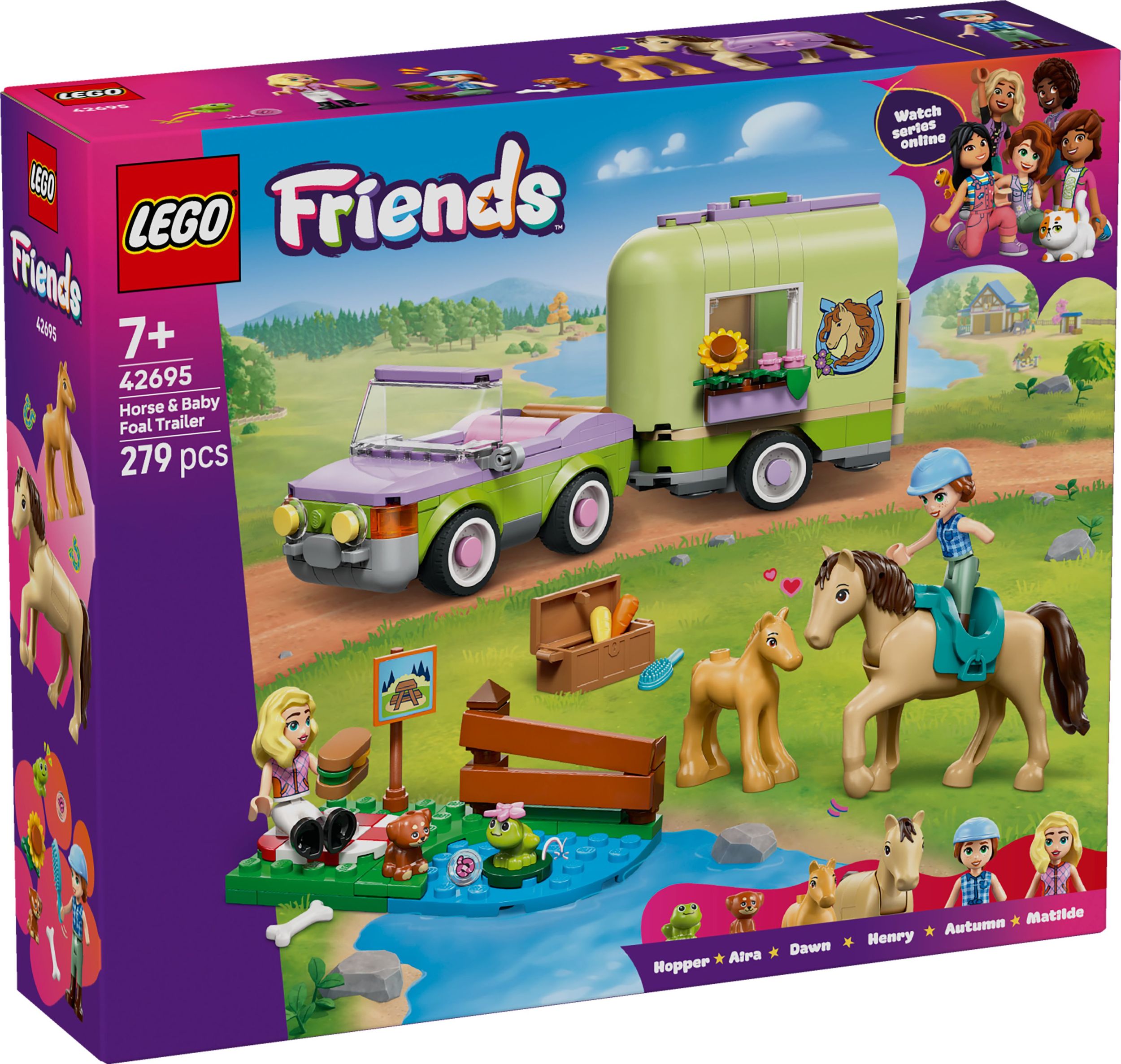 Svět dětí - LEGO® Friends 42695 Přívěs s koněm a hříbětem