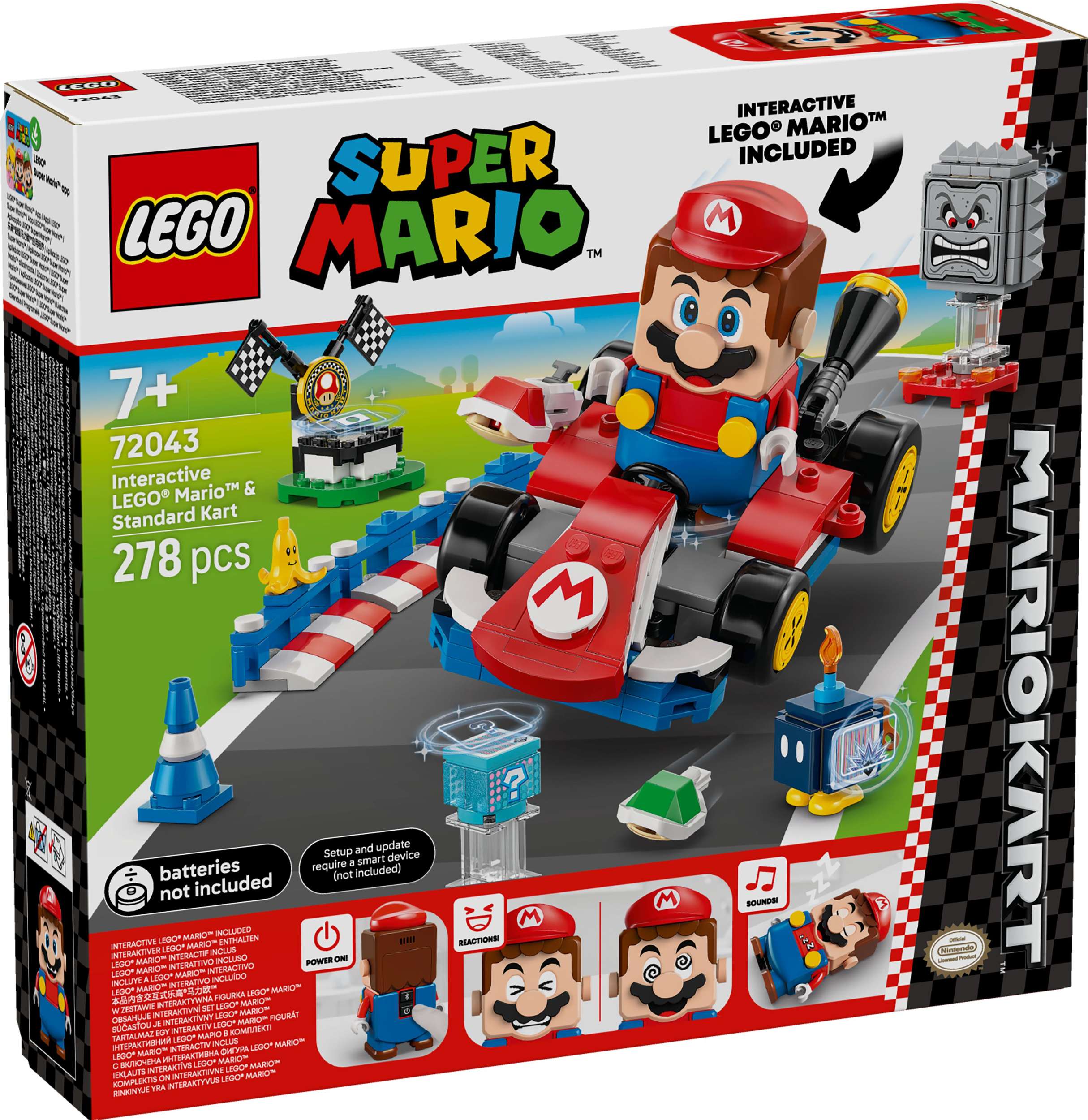 Svět dětí - LEGO® Super Mario 72043 Mario Kart – Interaktivní LEGO® Mario a Standard Kart