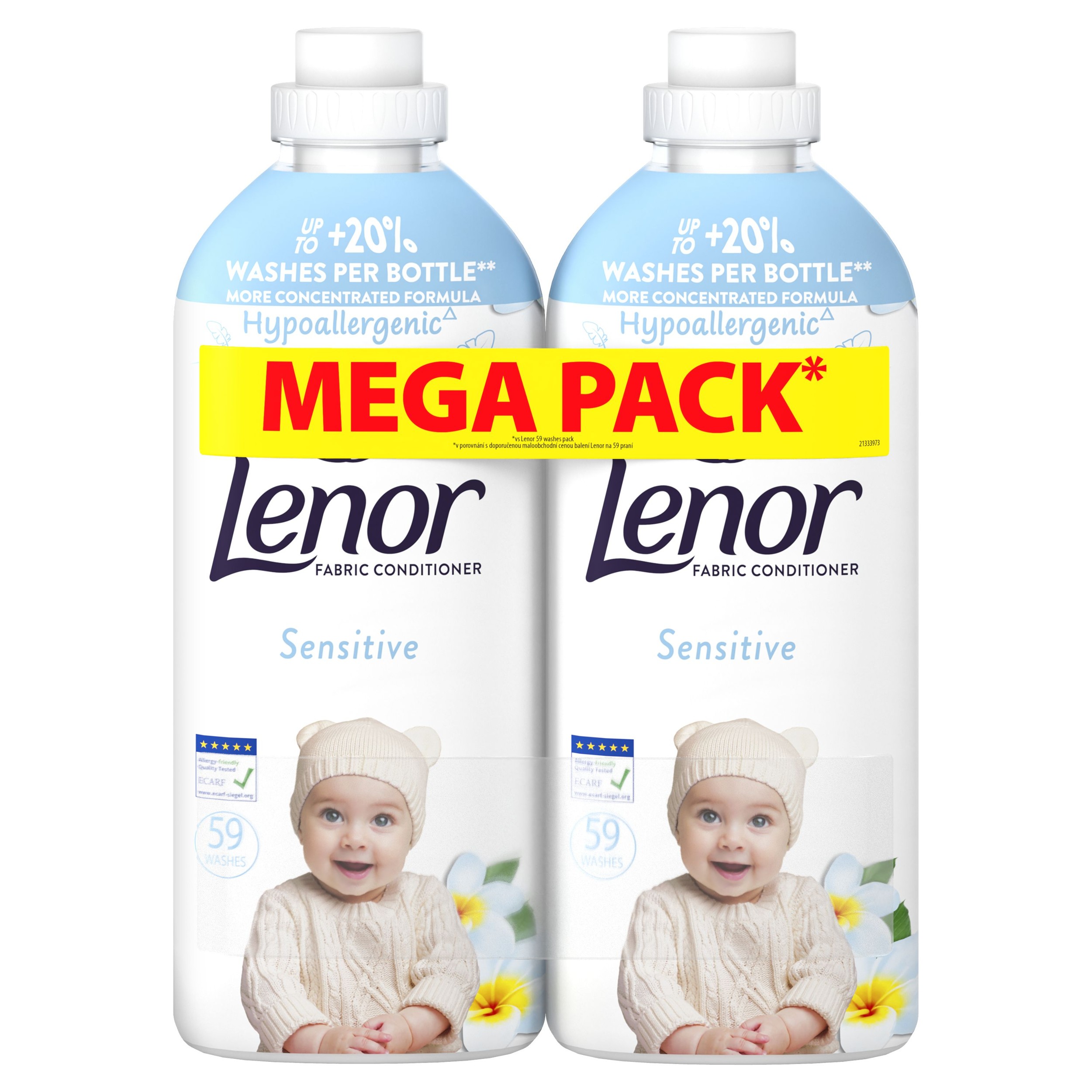 Drogerie a kosmetika - Lenor Aviváž For sensitive skin 118 / 2L
