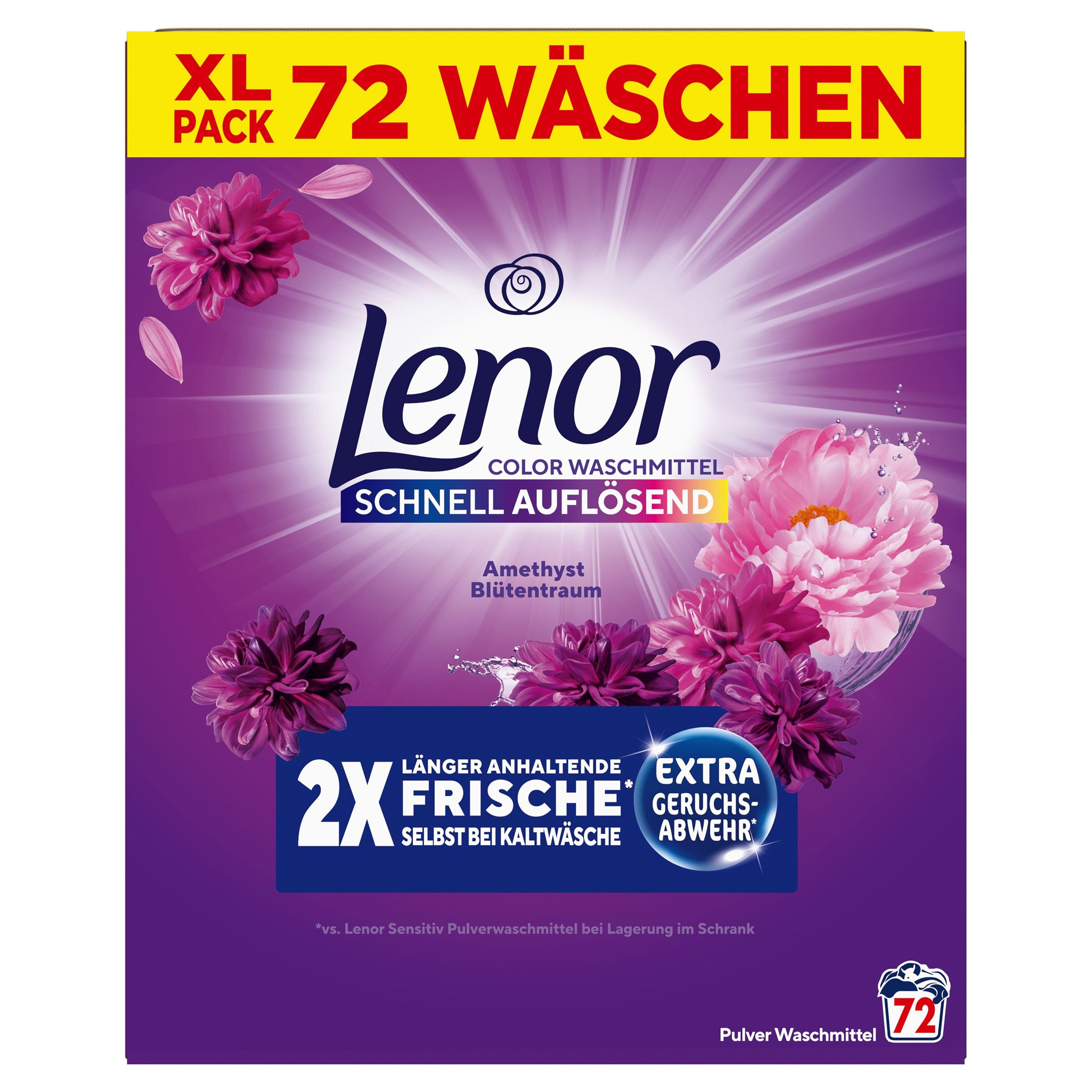 Drogerie a kosmetika - Lenor Prášek Color Amethyst 4kg, 72 praní