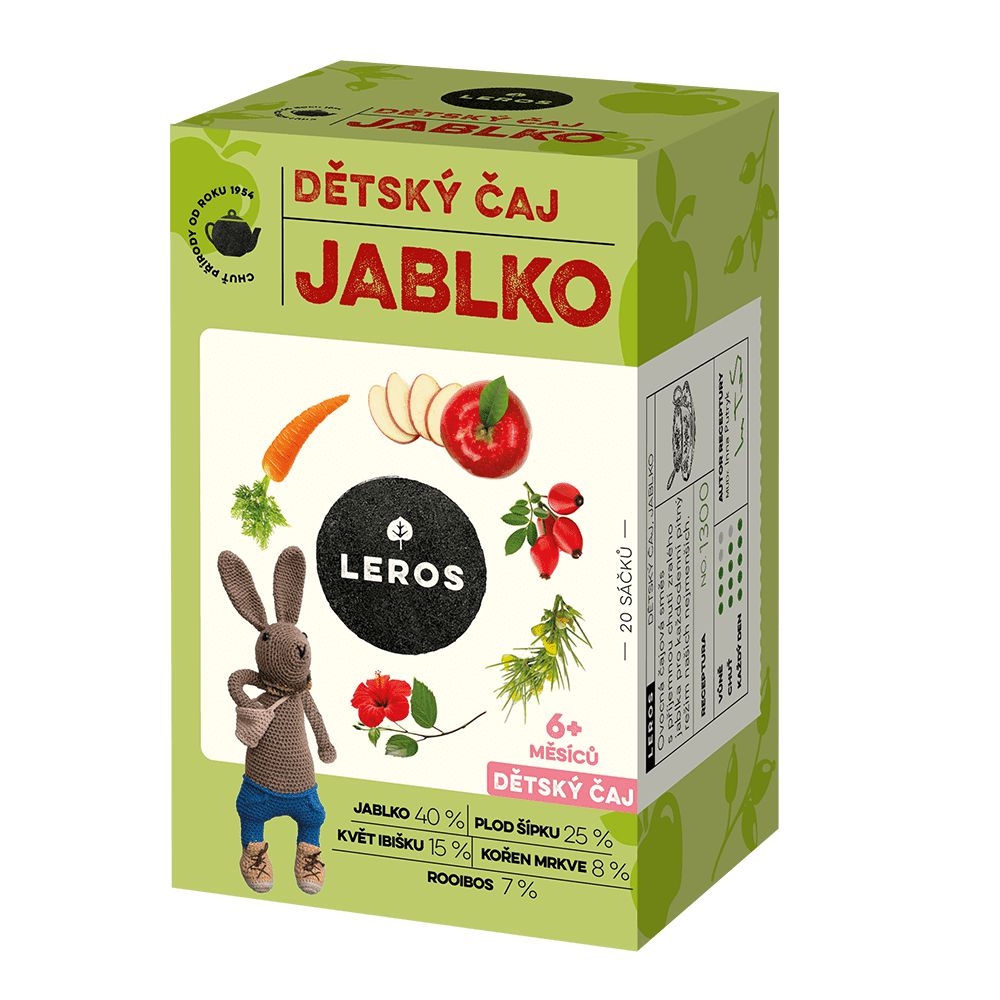 Svět dětí - Leros Dětský čaj Jablko 6m+ 20x2g