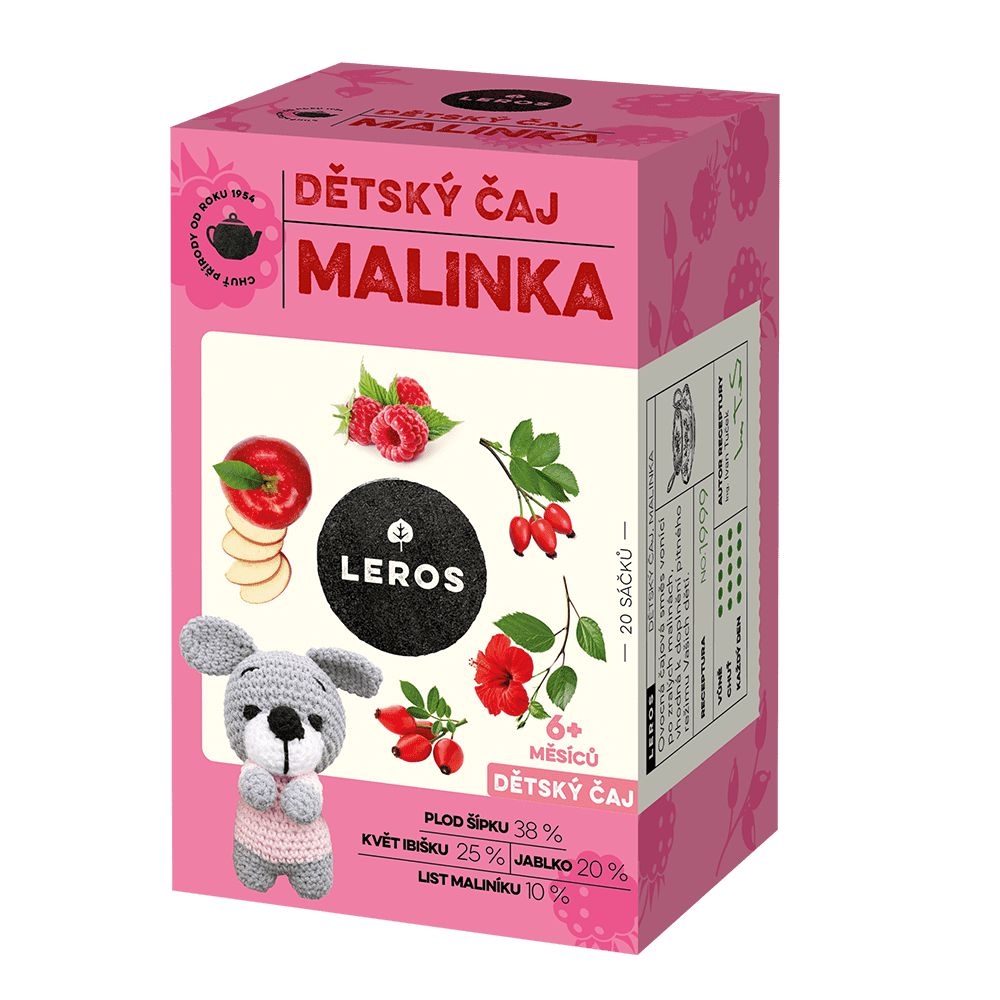 Svět dětí - Leros Dětský čaj Malinka 6m+ 20x2g