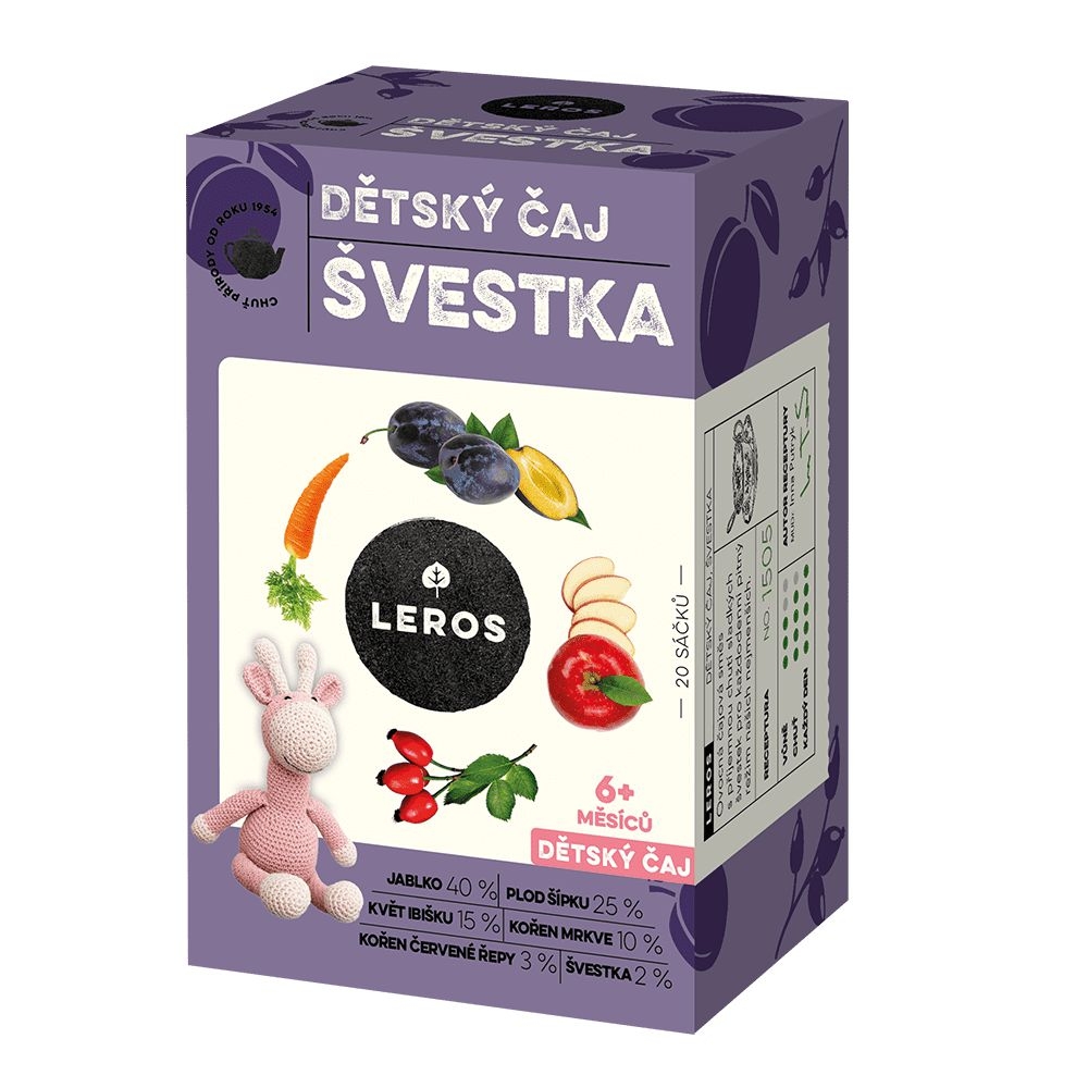 Svět dětí - Leros Dětský čaj Švestka 6m+ 20x2g