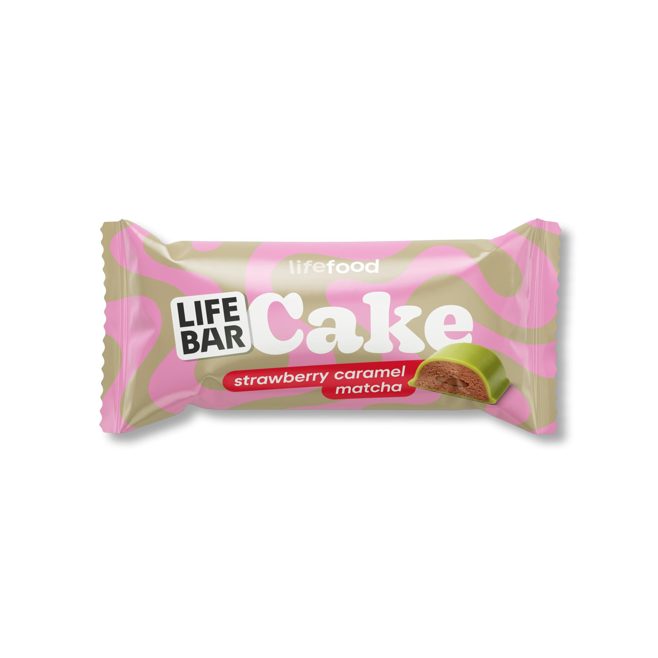 Zdravý svět - Lifefood BIO Tyčinka Lifebar Cake jahoda, karamel a matcha 35 g