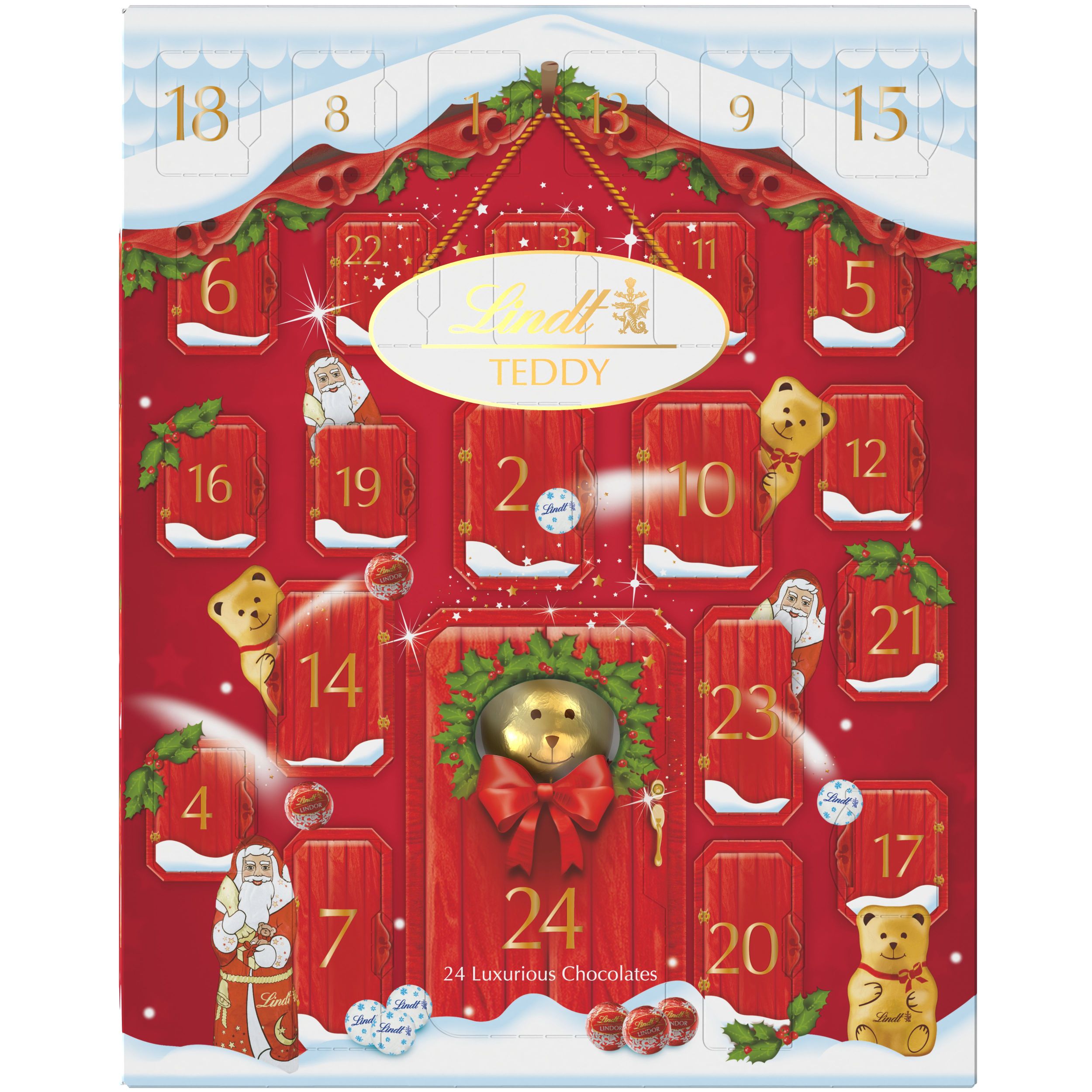 Trvanlivé potraviny - Lindt Adventní kalendář Medvěd 243g