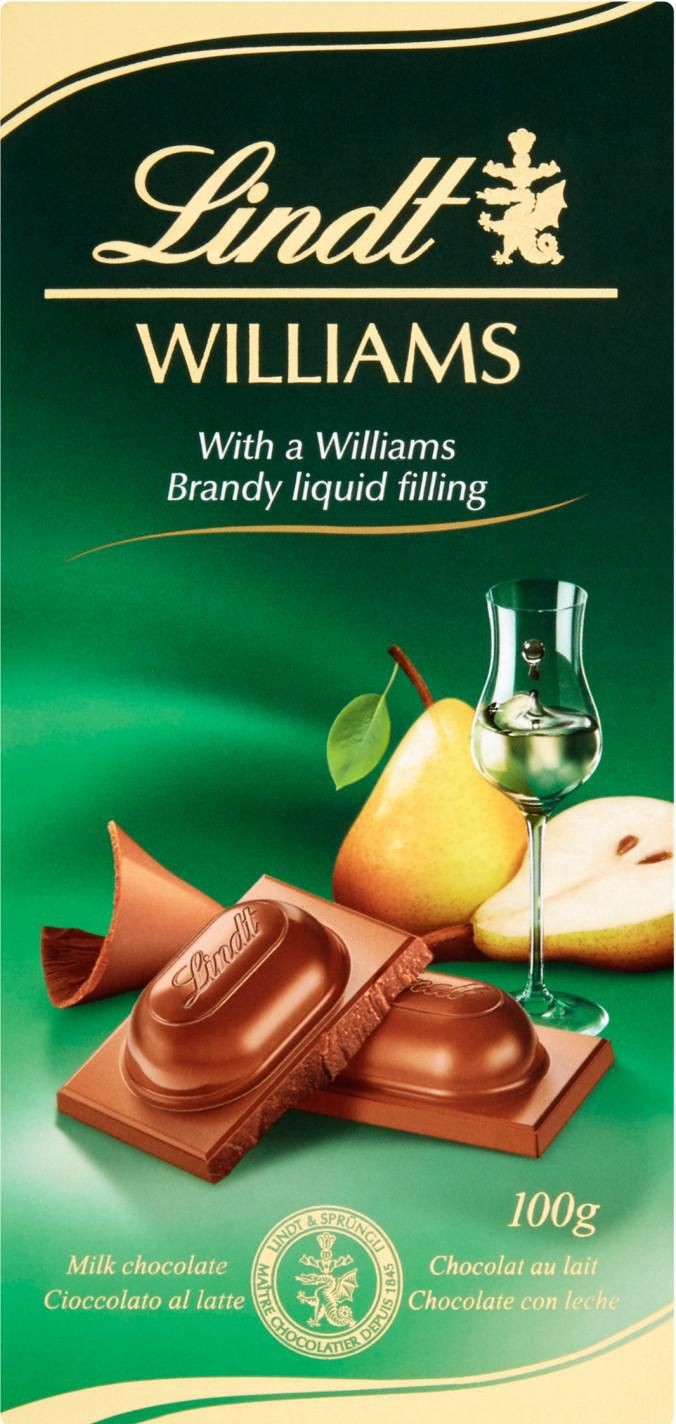 Trvanlivé potraviny - Lindt Čokoláda s hruškovicí 100g