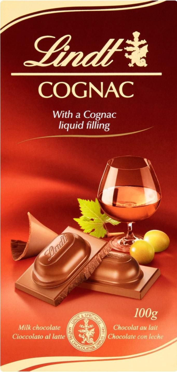 Trvanlivé potraviny - Lindt Čokoláda s koňakem 100g