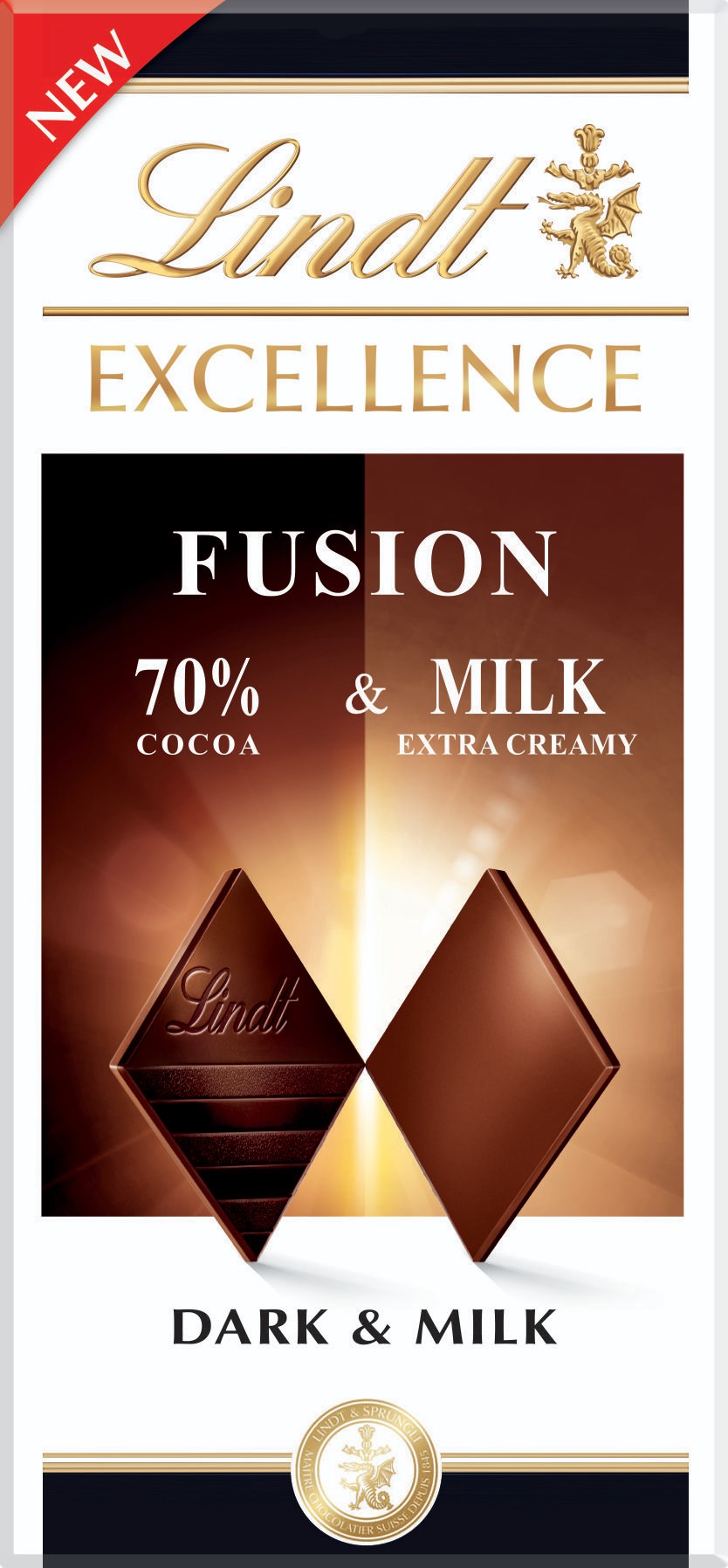 Trvanlivé potraviny - Lindt Excellence Fusion 70% Cocoa&Milk 100g