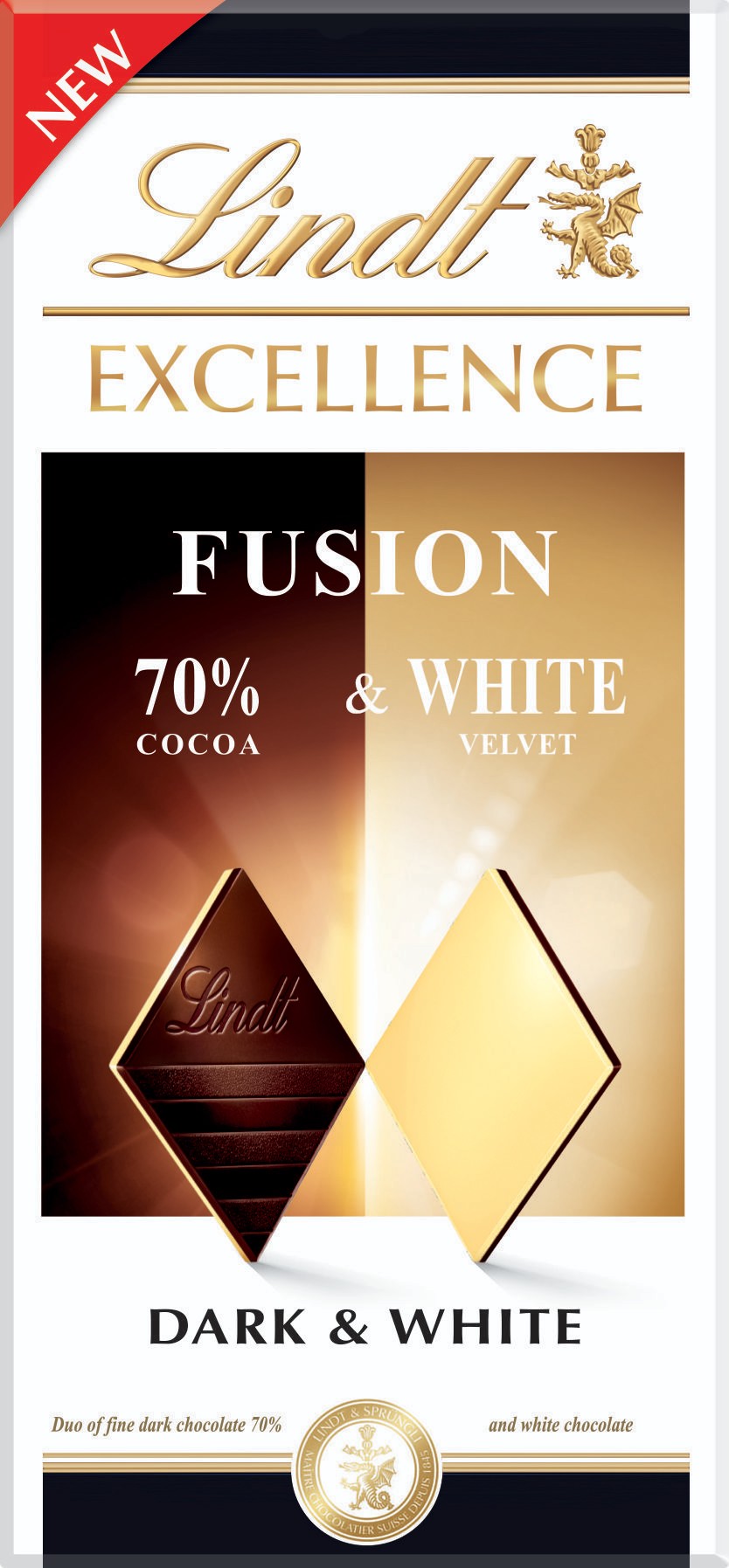 Trvanlivé potraviny - Lindt Excellence Fusion 70% Dark & White 100g