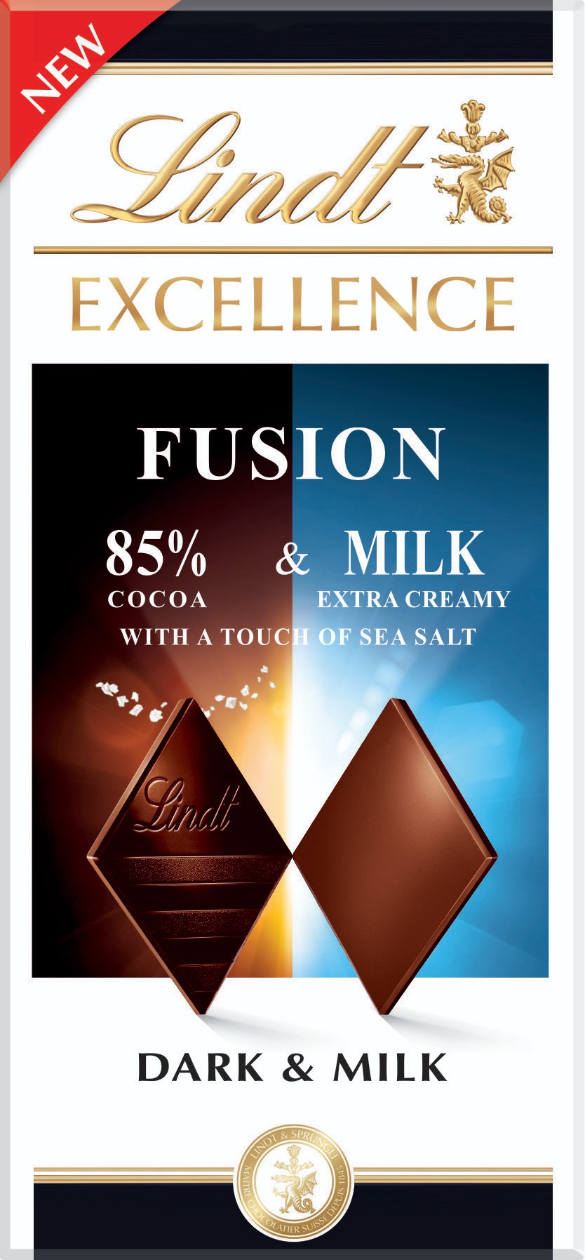 Trvanlivé potraviny - Lindt Excellence Fusion 85% Salt & Milk 100g