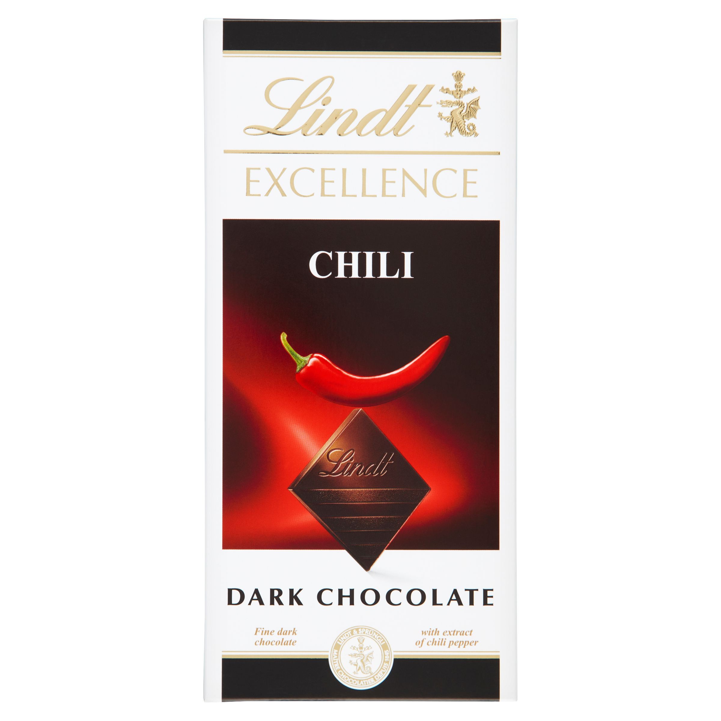 Trvanlivé potraviny - Lindt Excellence Hořká čokoláda s chilli extraktem 100 g