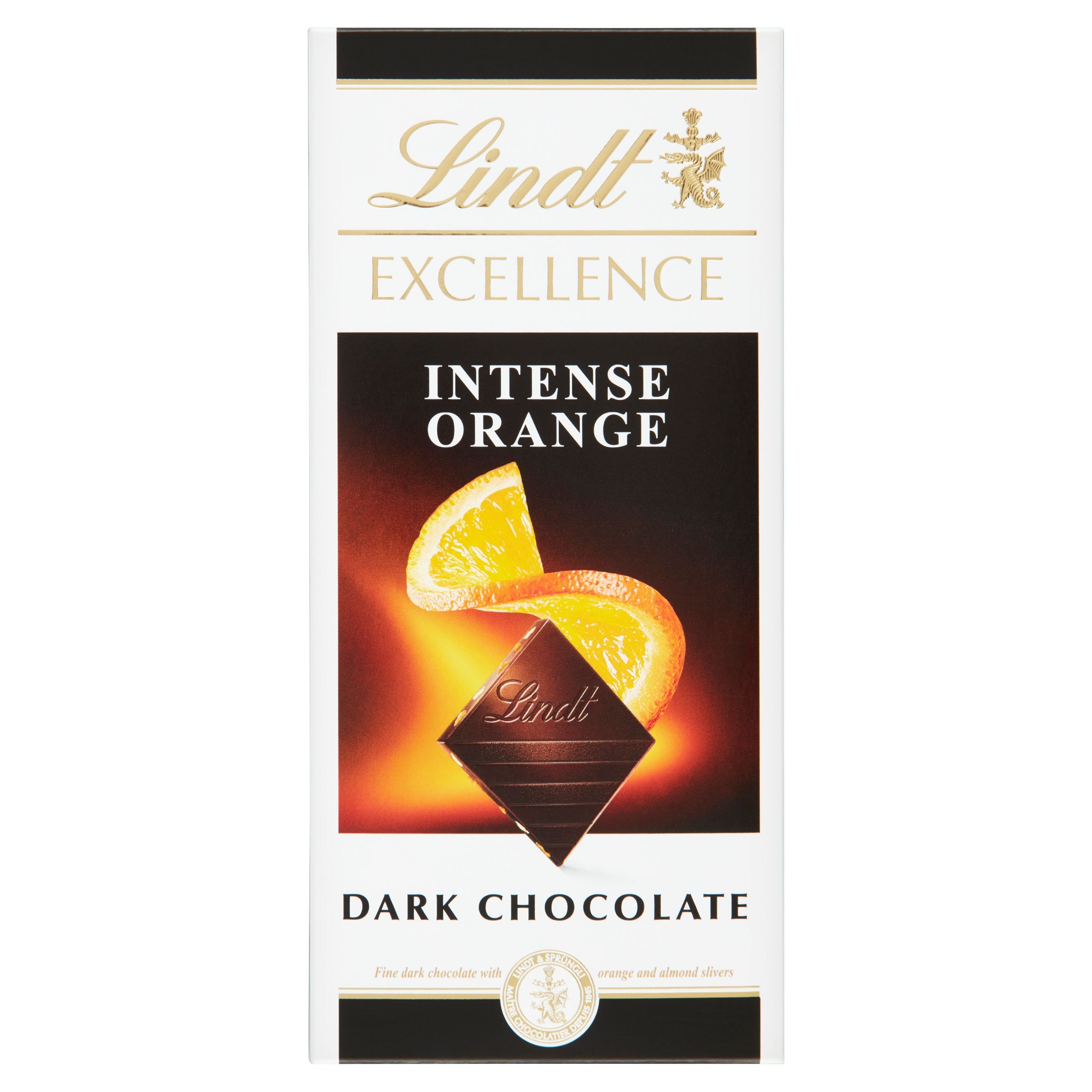 Trvanlivé potraviny - Lindt Excellence Hořká čokoláda s pomerančovými kousky 100 g