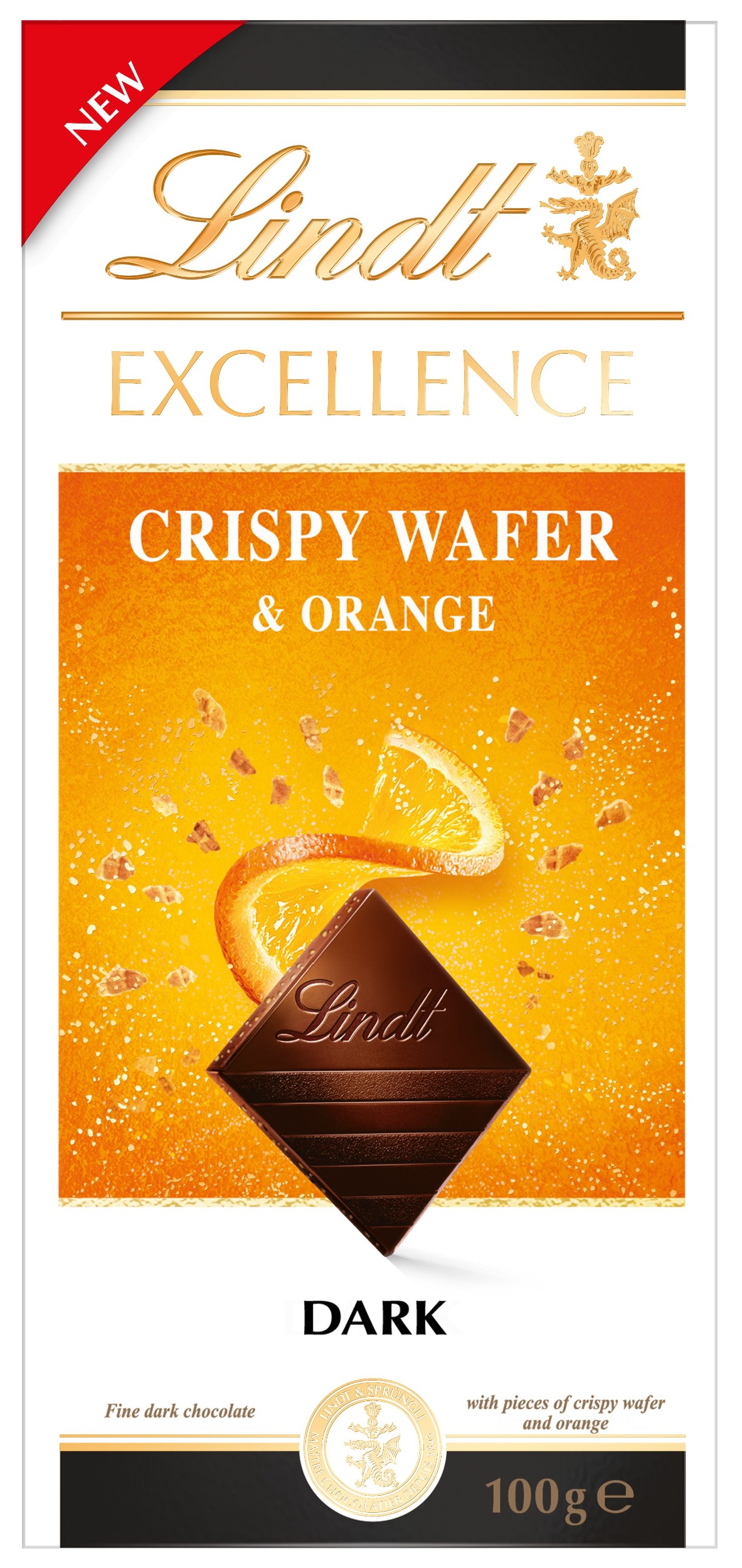 Trvanlivé potraviny - Lindt Excellence Hořká s oplatkou a pomerančem 100g