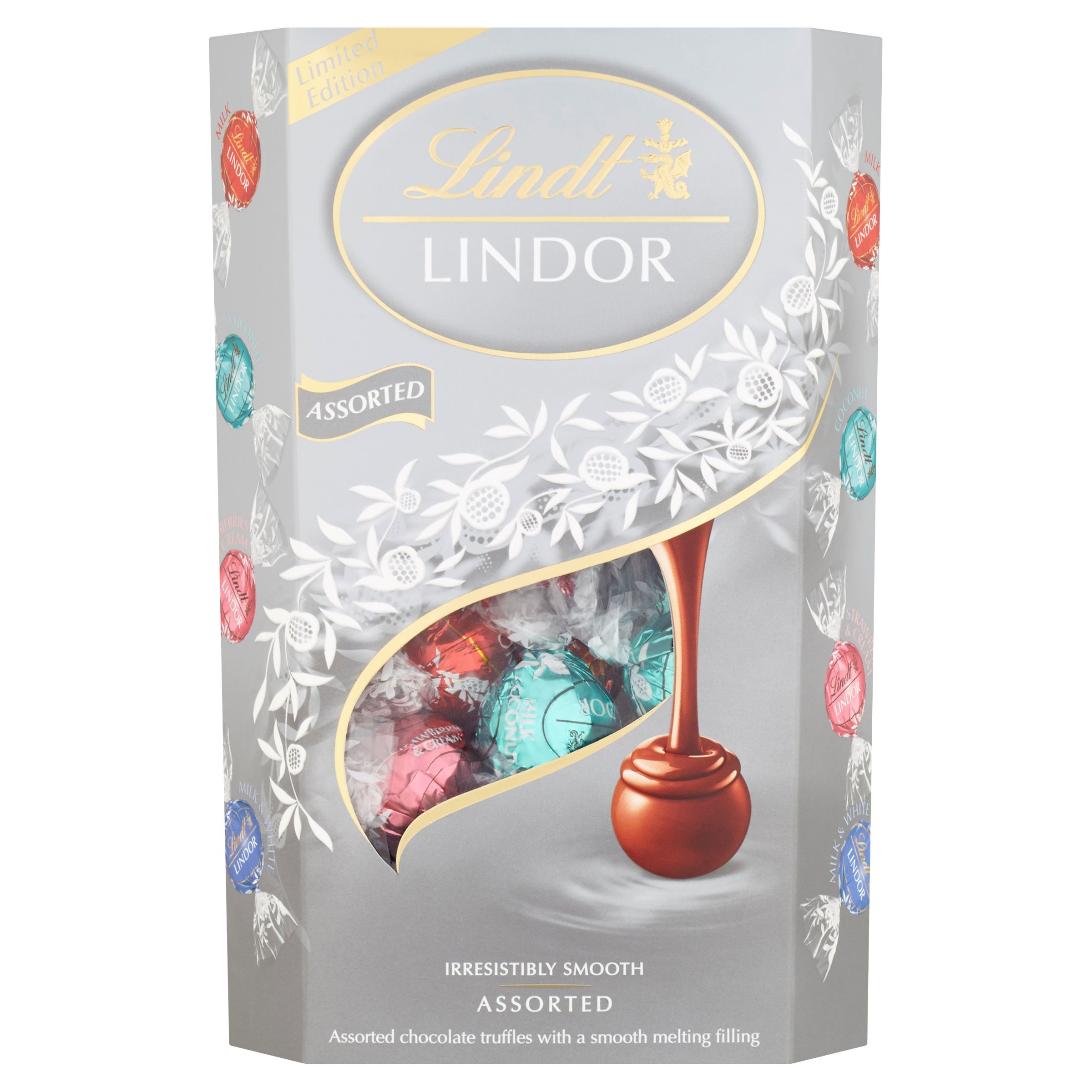Trvanlivé potraviny - Lindt Lindor Cornet Silver Assorted mix 337 g