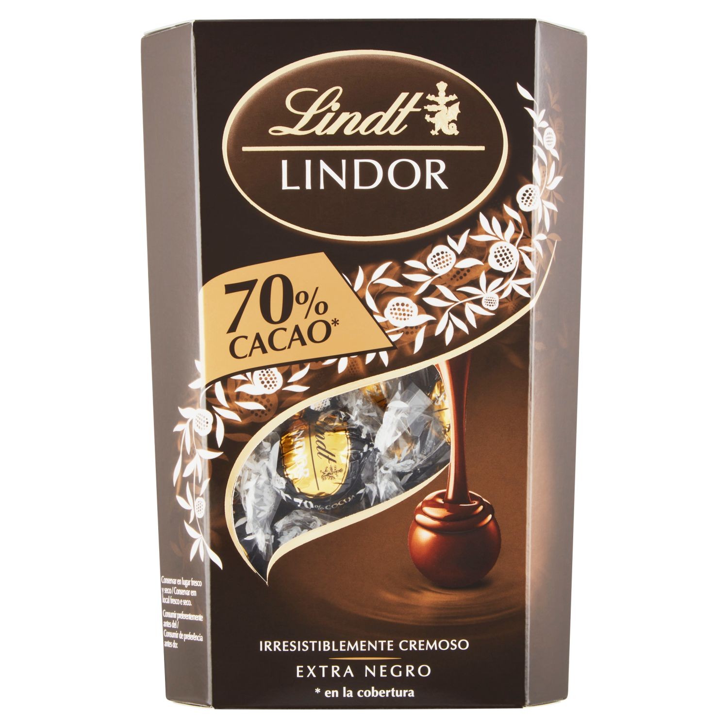 Trvanlivé potraviny - Lindt Lindor Extra hořká čokoláda s jemnou náplní 337g