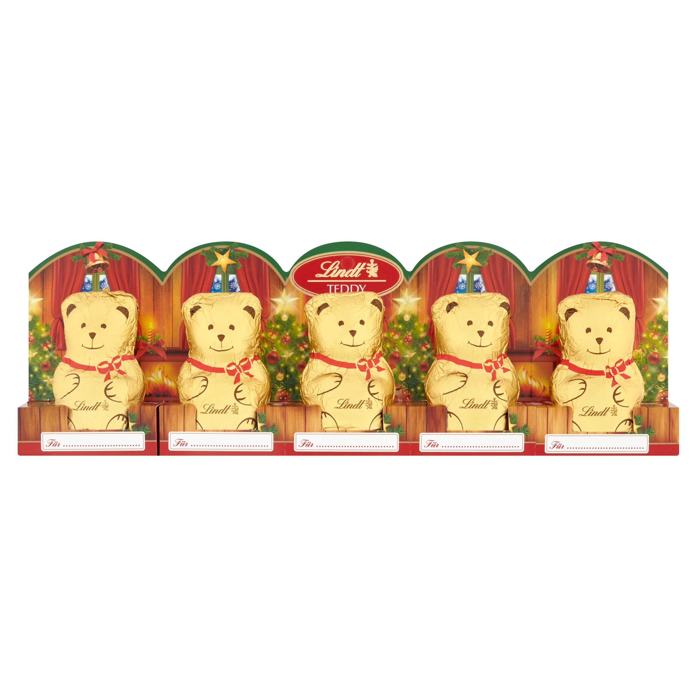 Trvanlivé potraviny - Lindt Teddy duté figurky z mléčné čokolády 5 x 10g