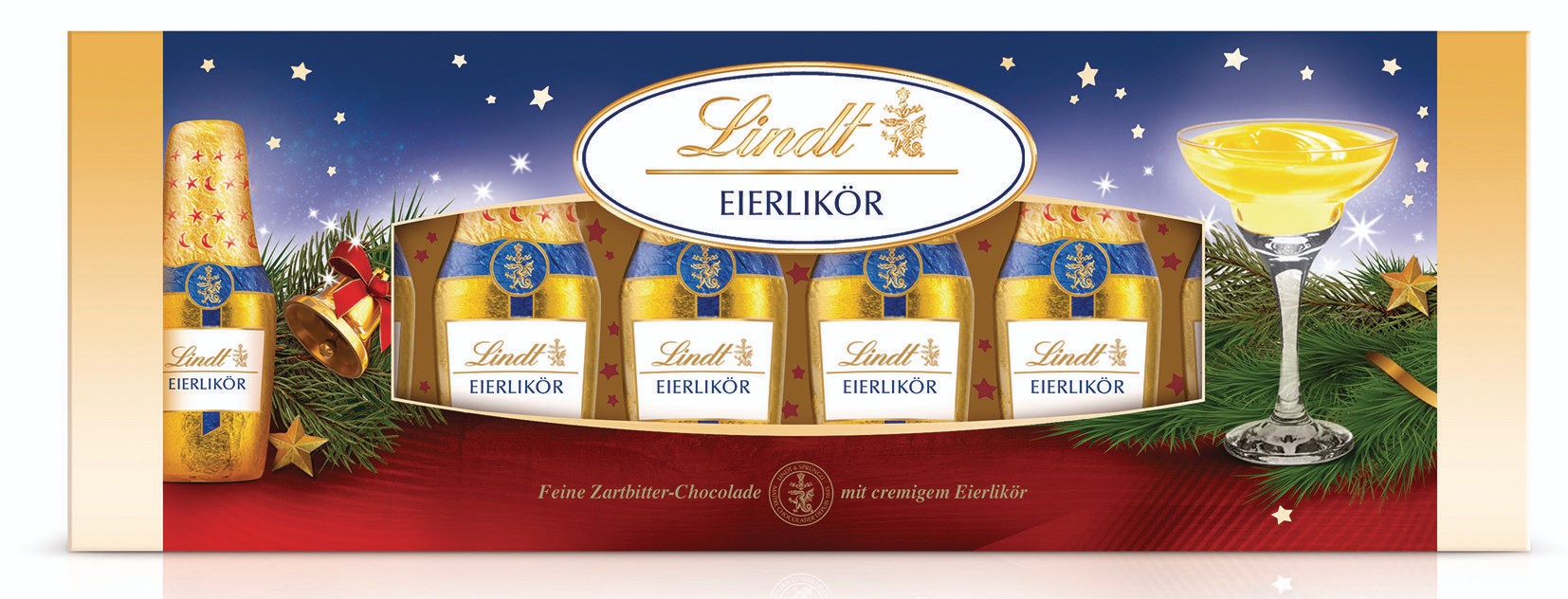 Trvanlivé potraviny - Lindt Vánoční lahvičky vaj. likér 131g