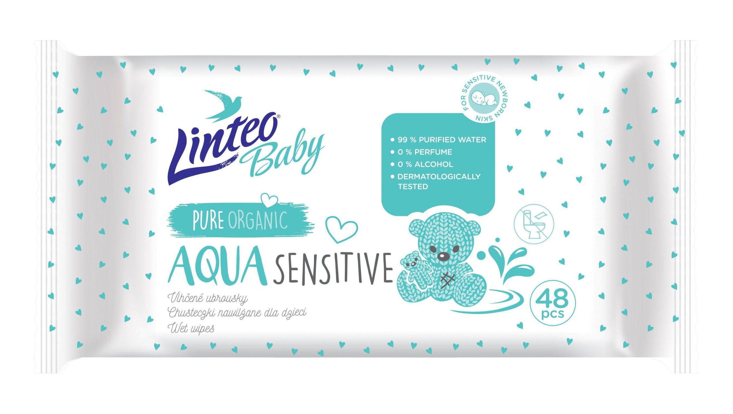 Svět dětí - Linteo Baby Aqua Sensitive Vlhčené ubrousky 48ks