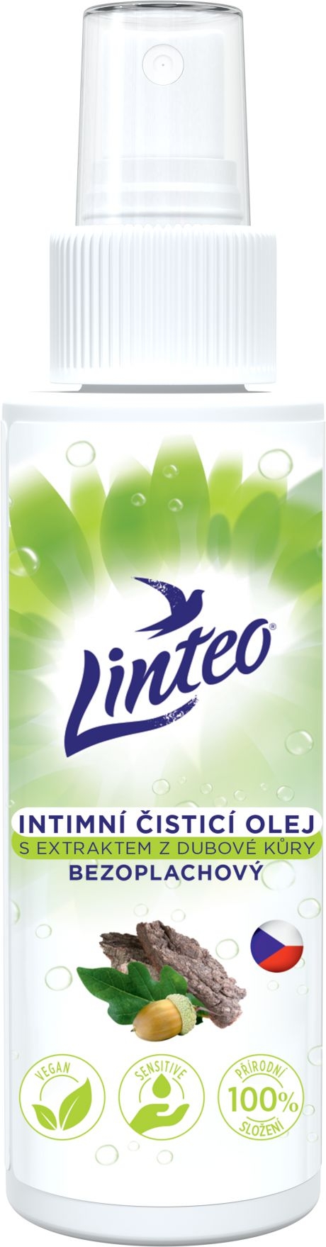 Drogerie a kosmetika - Linteo Intimní čisticí olej s extraktem z dubové kůry bezoplachový 100 ml