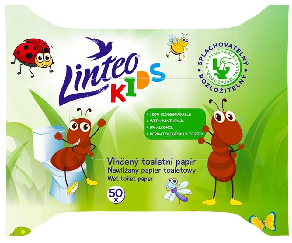 Drogerie a kosmetika - Linteo Kids vlhčený toaletní papír 50 ks
