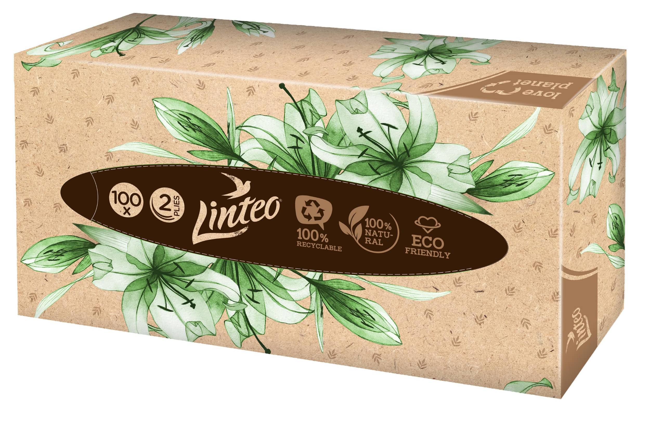 Drogerie a kosmetika - Linteo Papírové kapesníky 2-vrstvé 100 ks