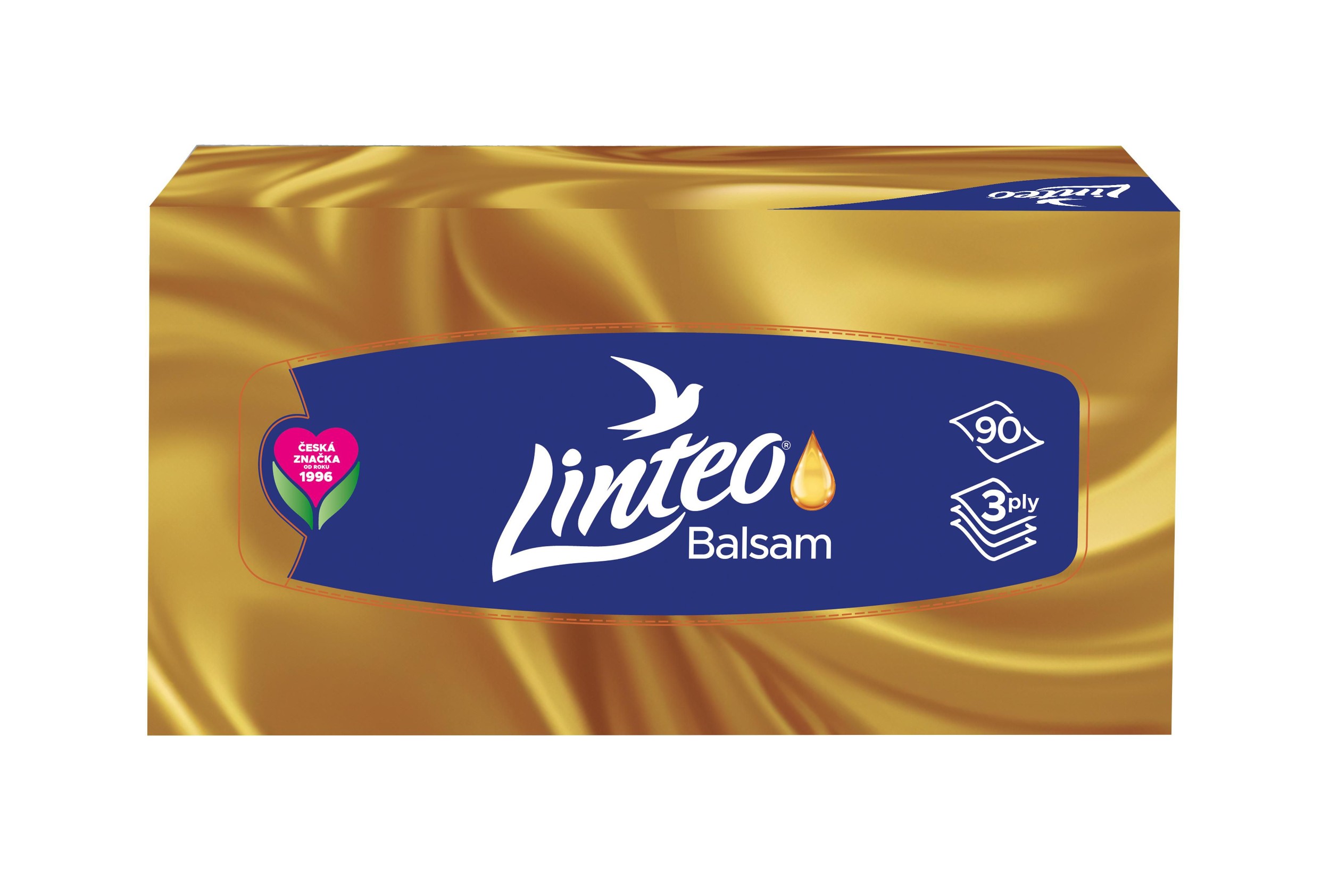 Linteo papírové kapesníky bílé s balzámem box 3vrstvé 90 ks-0
