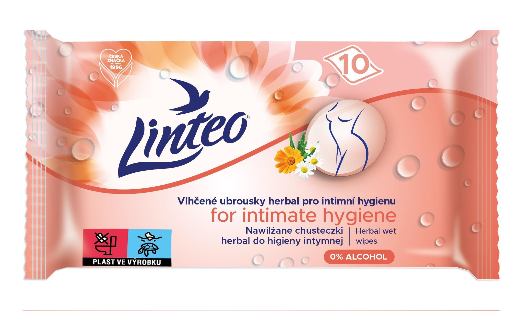 Drogerie a kosmetika - Linteo Satin vlhčené ubrousky pro intimní hygienu 10 ks