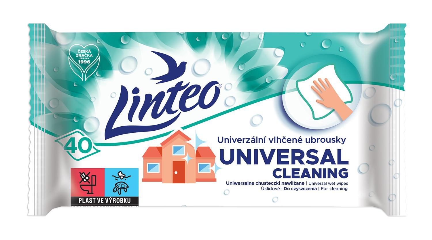 Drogerie a kosmetika - Linteo Vlhčené ubrousky univerzální 40 ks