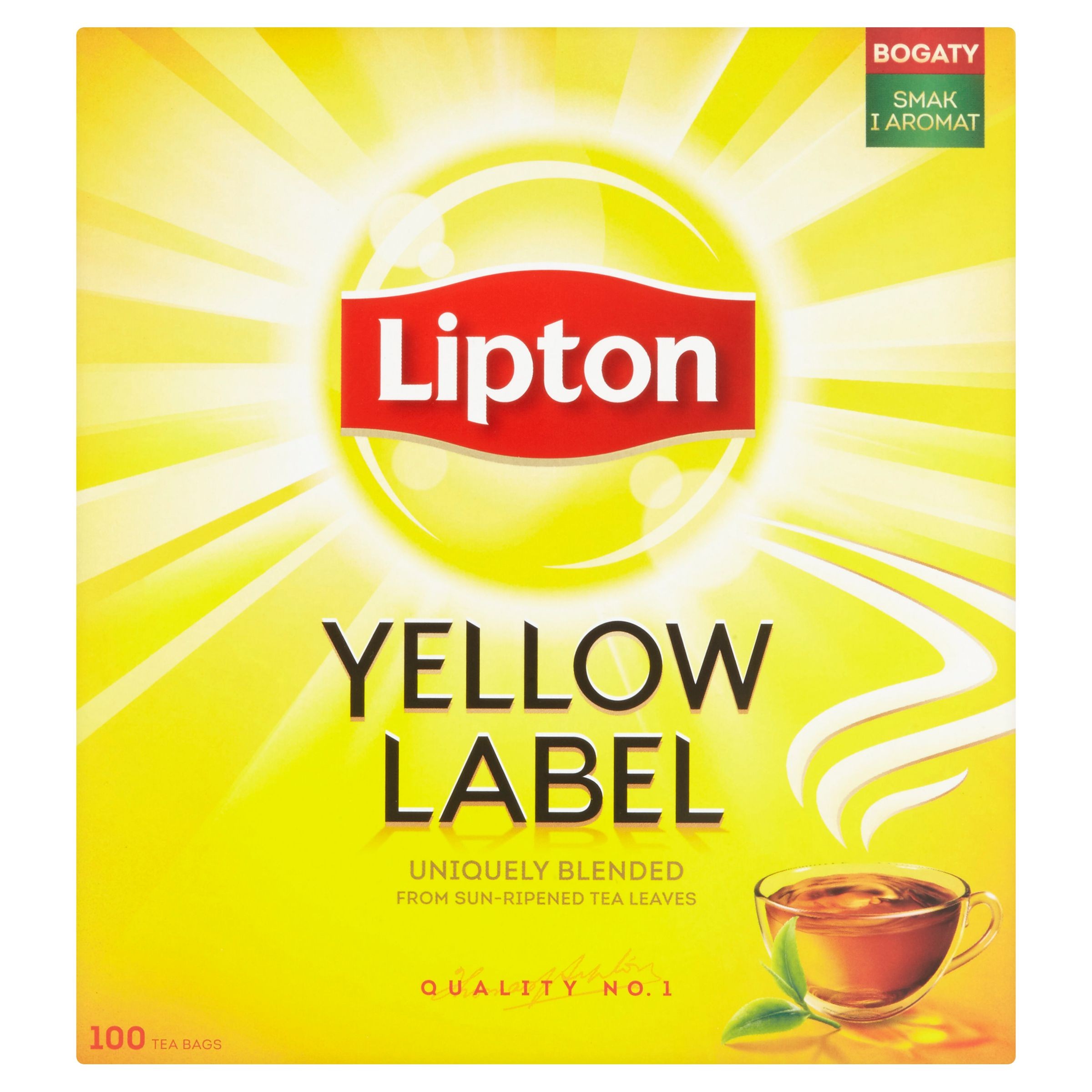 Nápoje - Lipton Yellow Label černý aromatizovaný čaj 100 sáčků 200 g