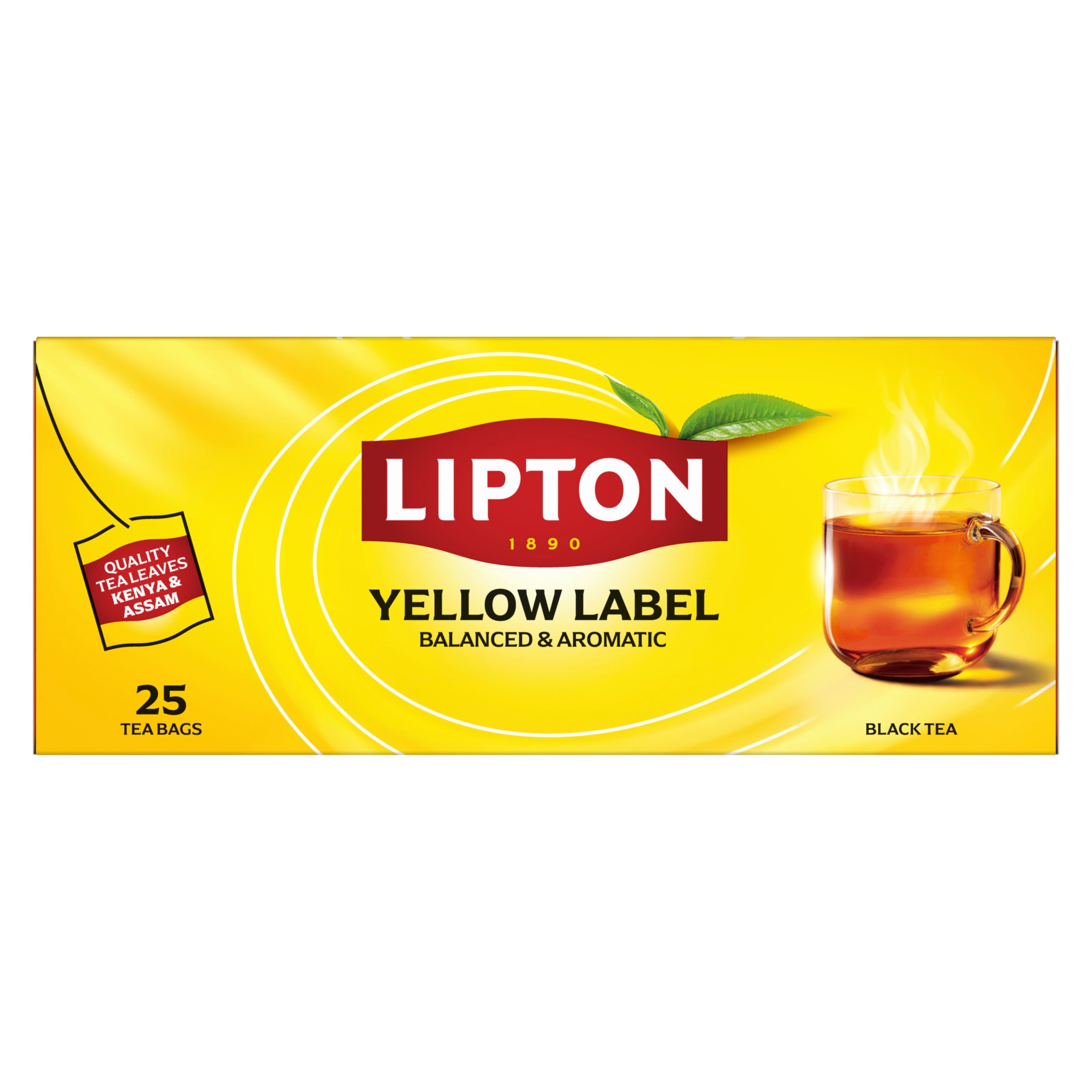 Nápoje - Lipton Yellow Label černý aromatizovaný čaj 25 sáčků 50 g