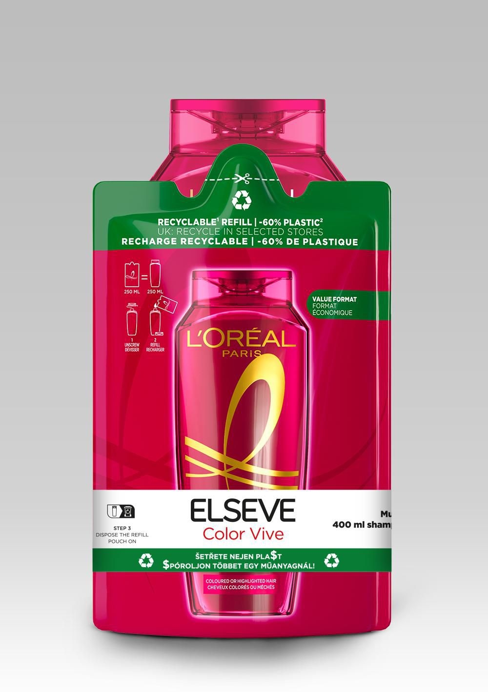 Drogerie a kosmetika - ĽOréal Paris Elseve Color Vive šampon a náhradní náplň (výhodné dvojbalení)