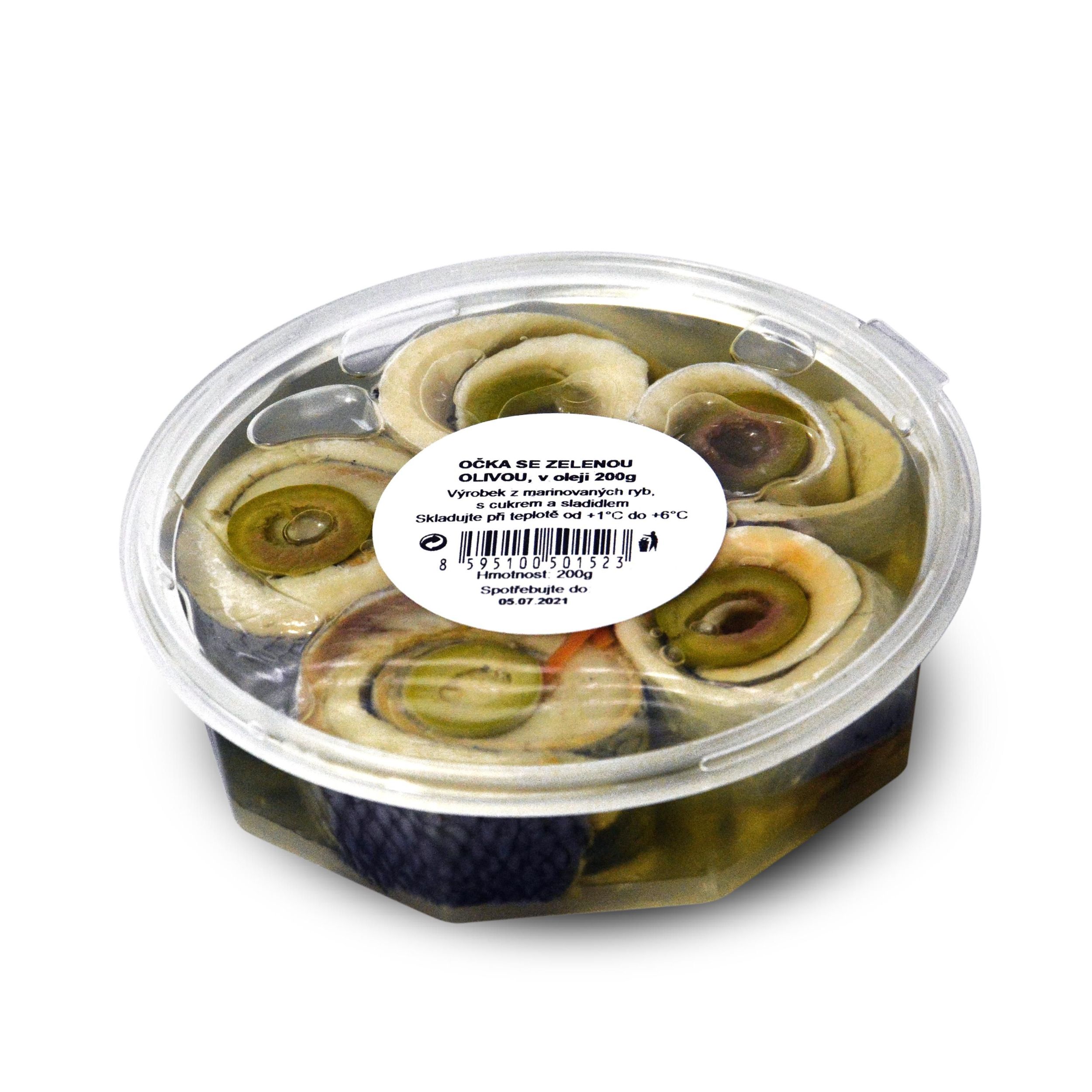 Uzeniny a lahůdky - Losica Očka se zelenou olivou, v oleji 200 g