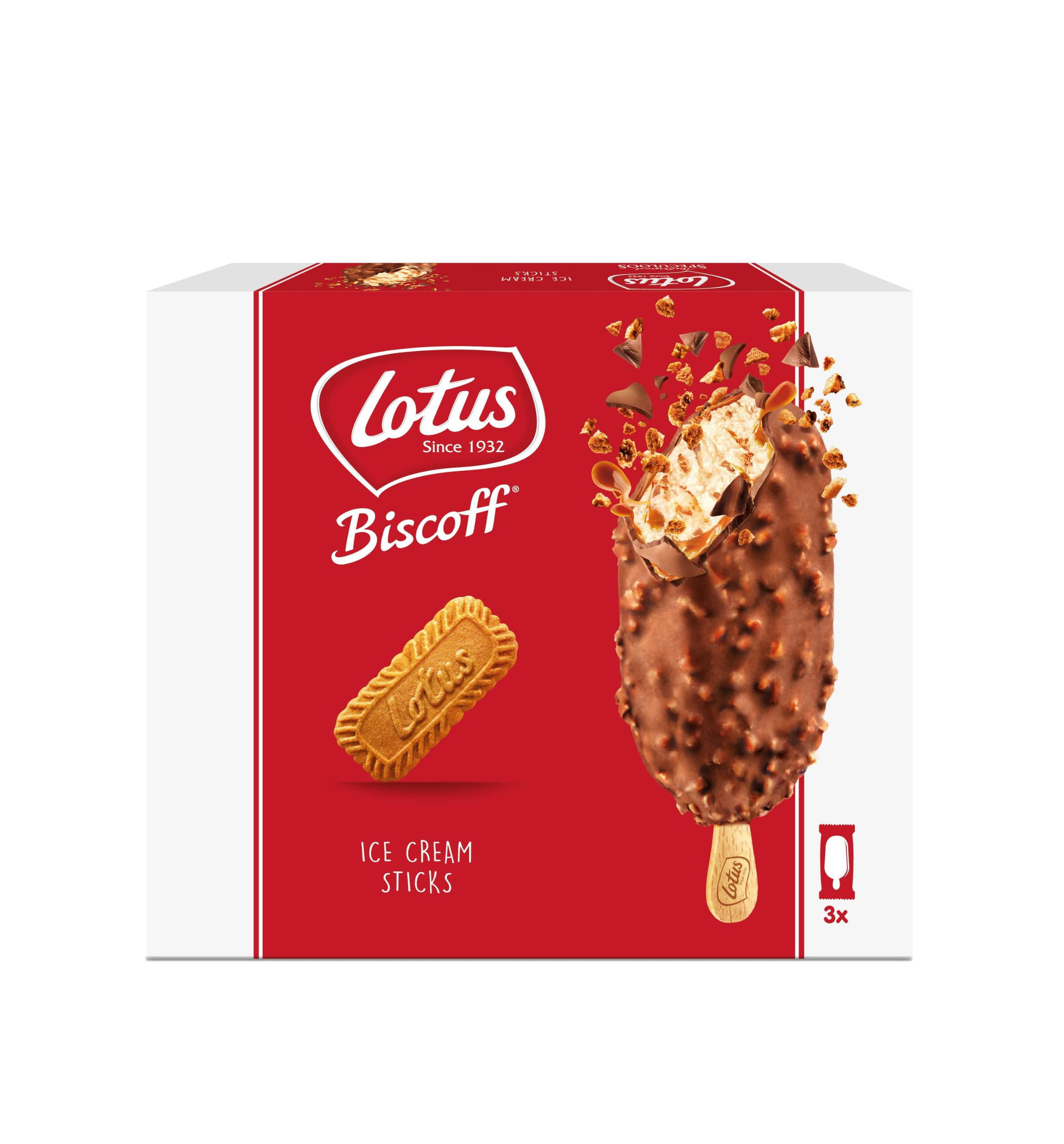 Mražené potraviny - Lotus Biscoff Ice Sticks 3x90ml multipack 270g