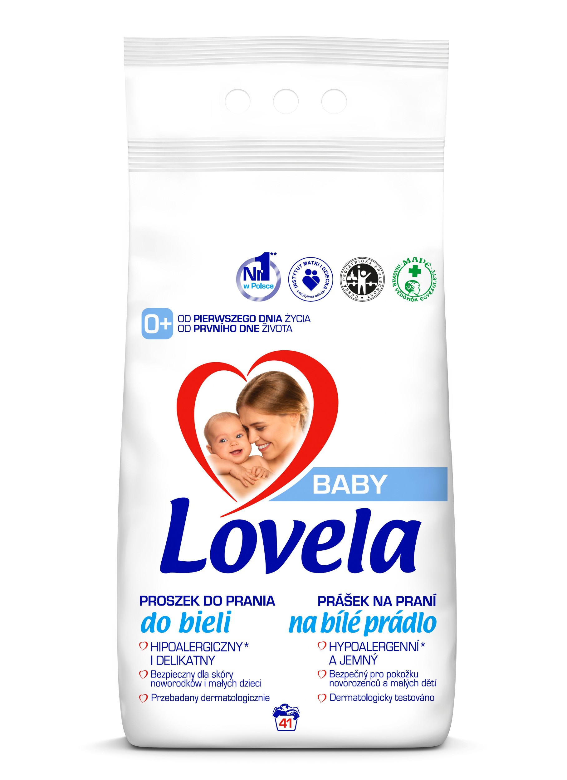Drogerie a kosmetika - Lovela Baby Prášek na praní na bílé prádlo 4,1kg 41 praní