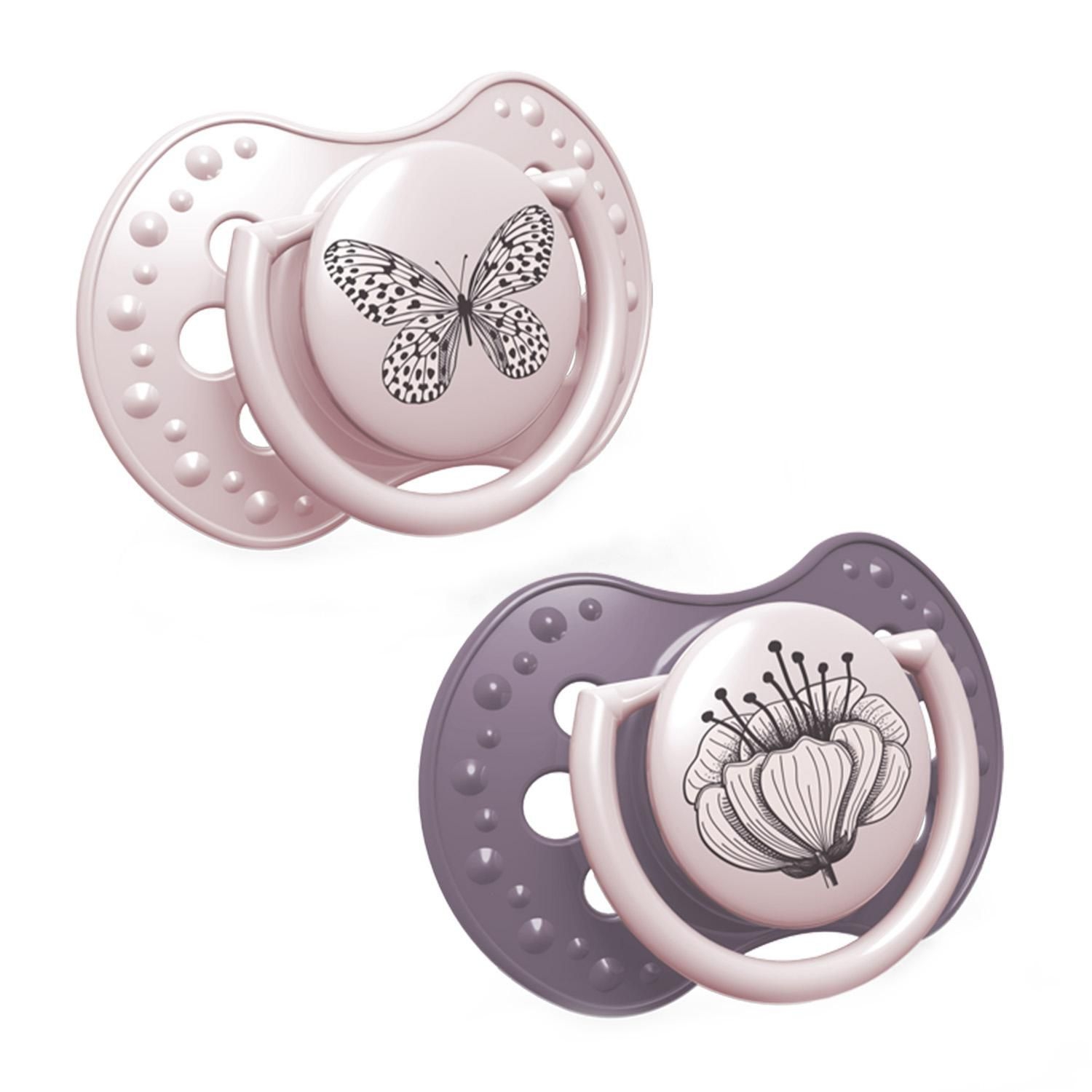 Svět dětí - LOVI Dudlík silikonový dynamický BOTANIC 6-18 m 2ks holka