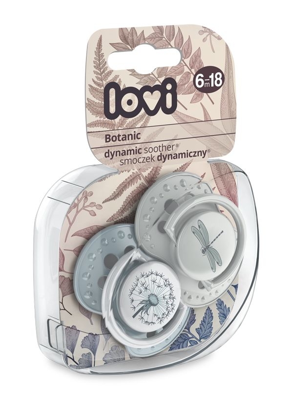 Svět dětí - LOVI Dudlík silikonový dynamický BOTANIC 6-18m 2ks kluk