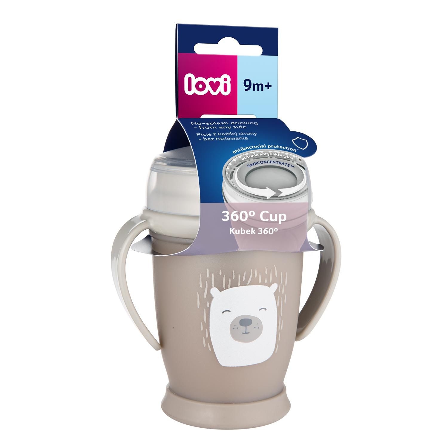 Svět dětí - LOVI Hrneček 360˚ JUNIOR 250ml s úchyty BUDDY BEAR 9m+